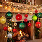 Juego Bolas Esferas Adornos Colgantes Árbol Navidad Diseños Colores - Miniatura 2