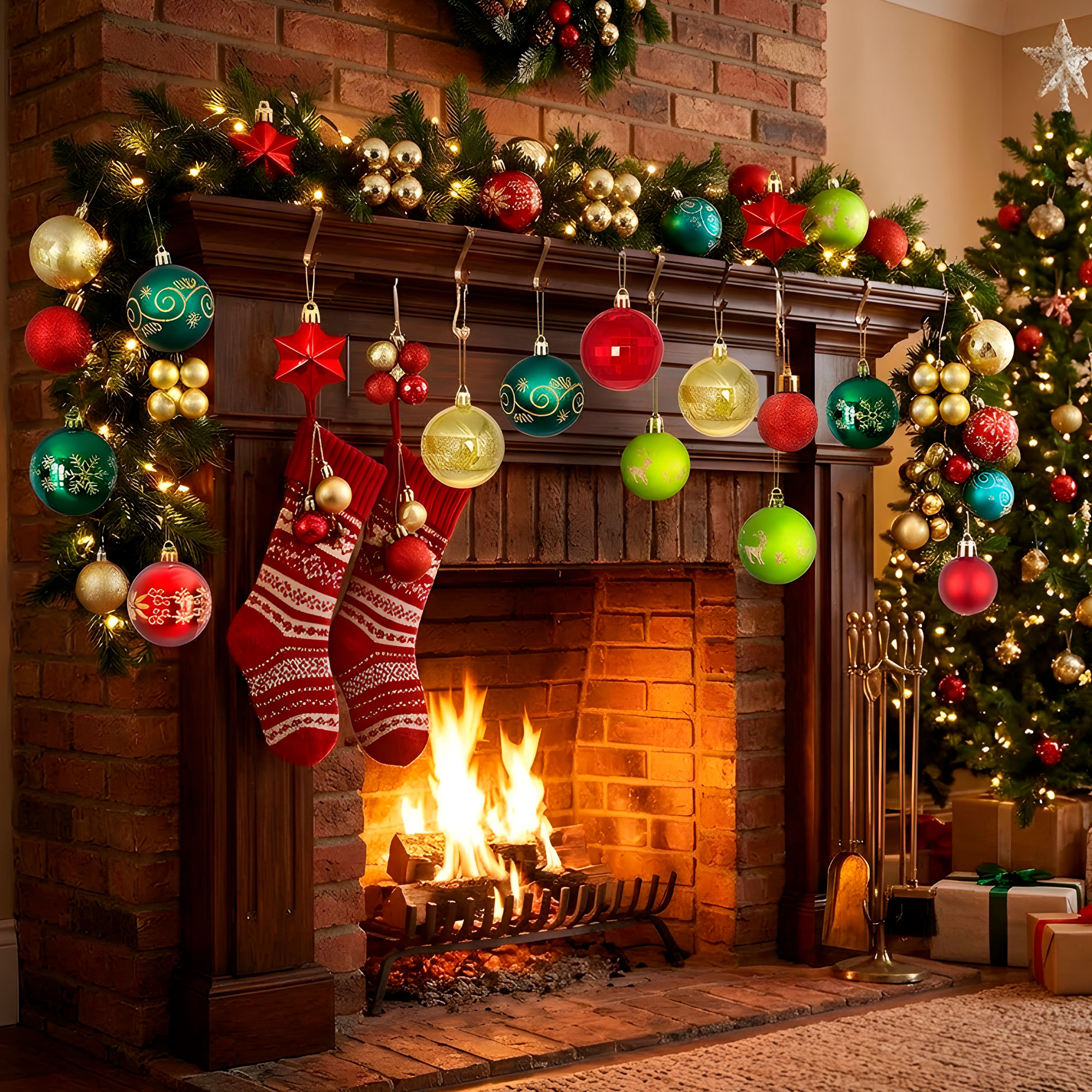 Juego Bolas Esferas Adornos Colgantes Árbol Navidad Diseños Colores 8