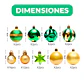 Juego Bolas Esferas Adornos Colgantes Árbol Navidad Diseños Colores - Miniatura 14