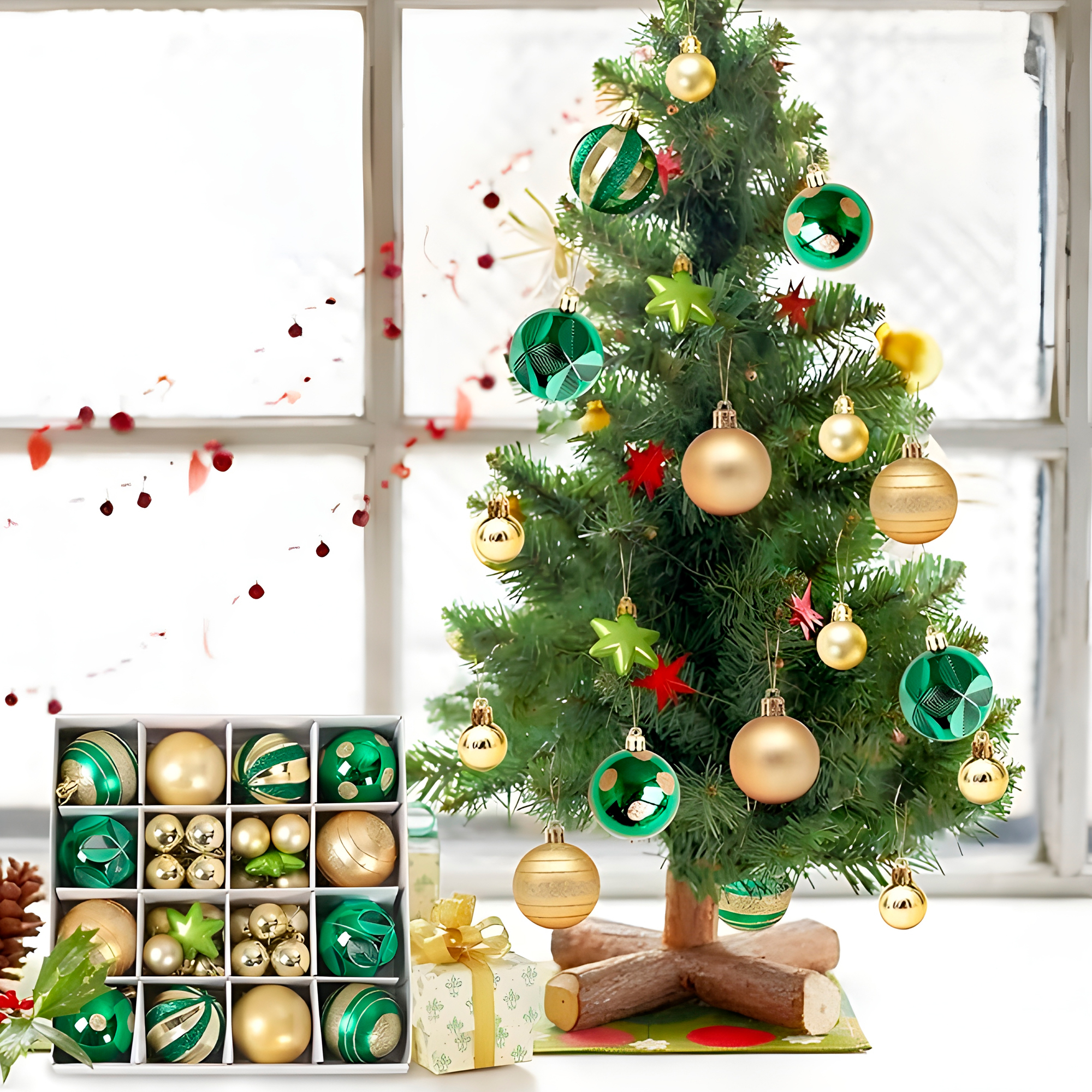 Juego Bolas Esferas Adornos Colgantes Árbol Navidad Diseños Colores 20