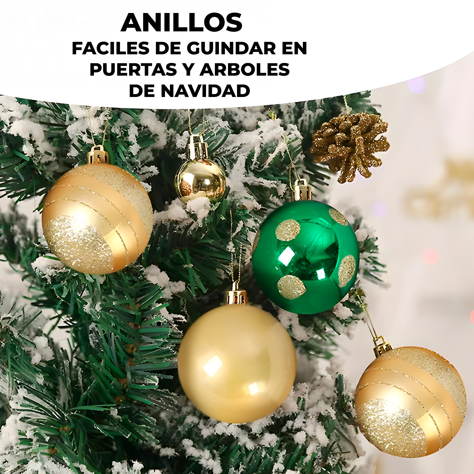 Juego Bolas Esferas Adornos Colgantes Árbol Navidad Diseños Colores 18