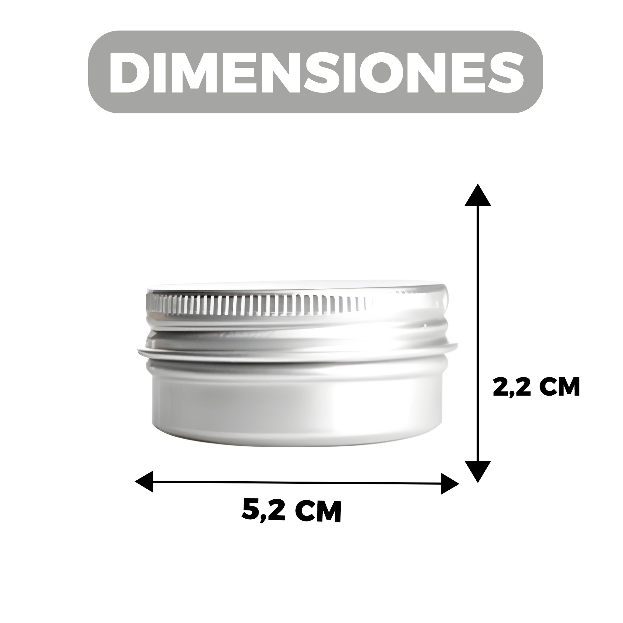 Portavelas Latas Fabricación 30 ml Gris Fabricación Insumo 5,2 X 2,2 CM 2