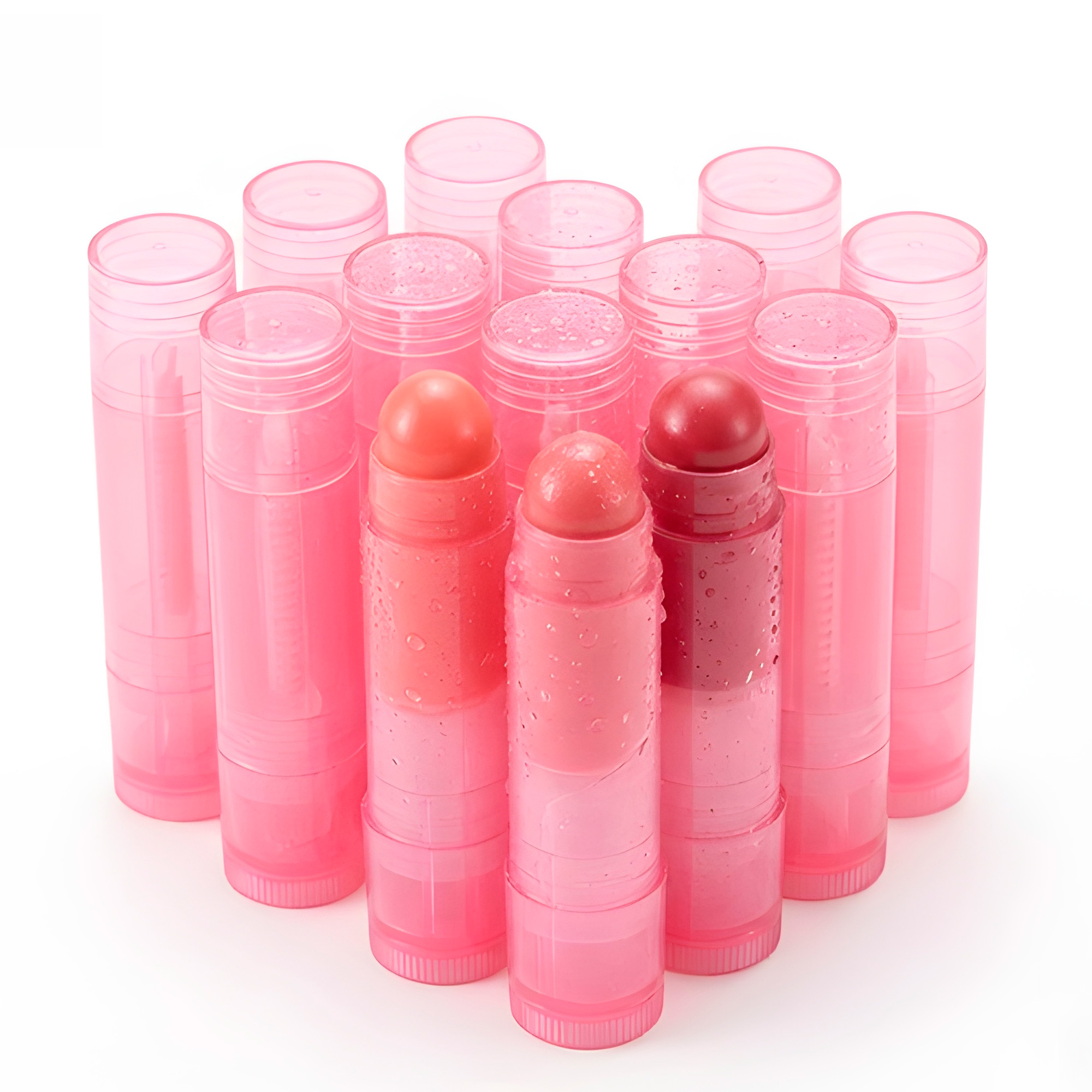 Set 10 Envases Rosa Labial Balsamo Lipstick 5g Semi transparente 5
