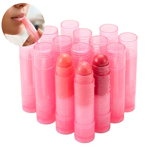 Set 10 Envases Rosa Labial Balsamo Lipstick 5g Semi transparente