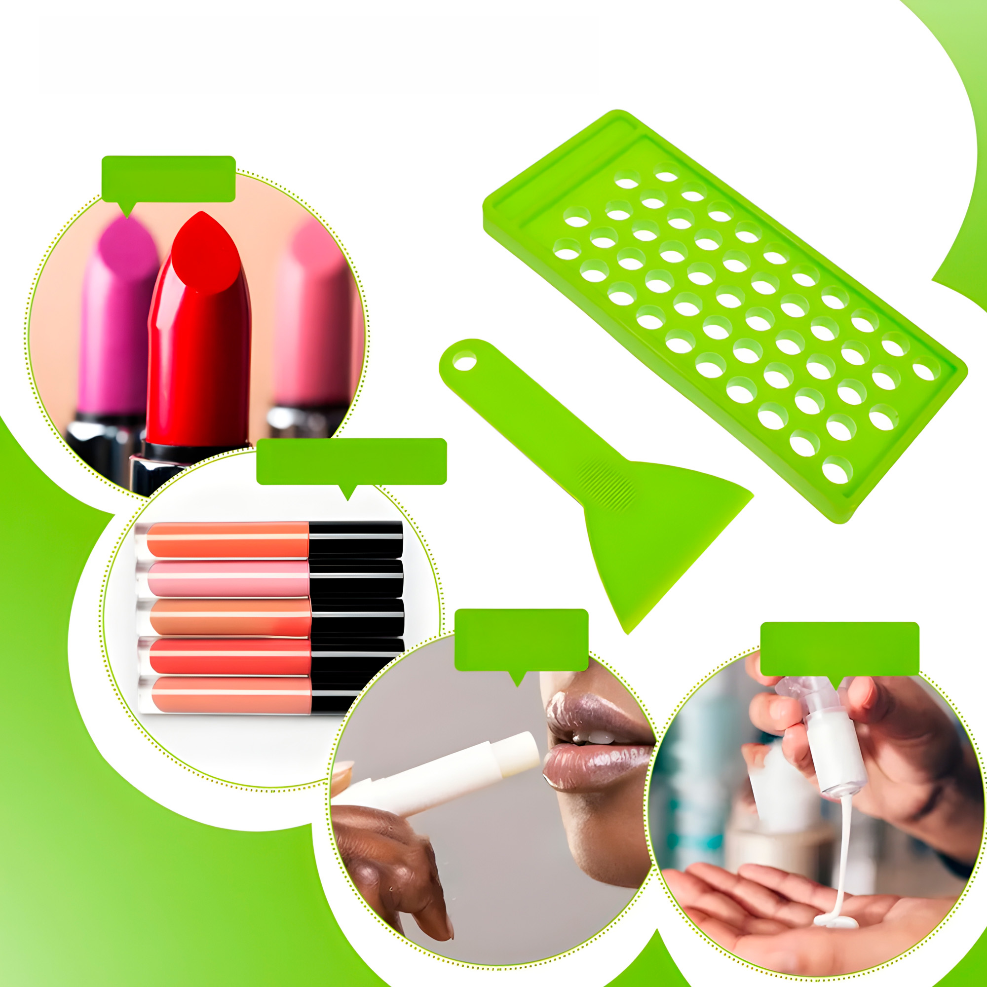 Kit Bandeja Relleno Bálsamo Labial 50 Cavidades Molde Llenado Labiales DIY 4