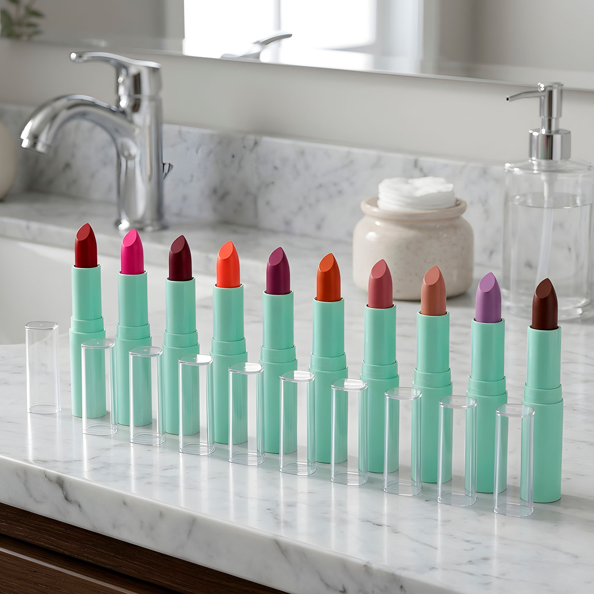 Set 10 Tubos Envases Labial Balsamo Lipstick 3g Colores 10