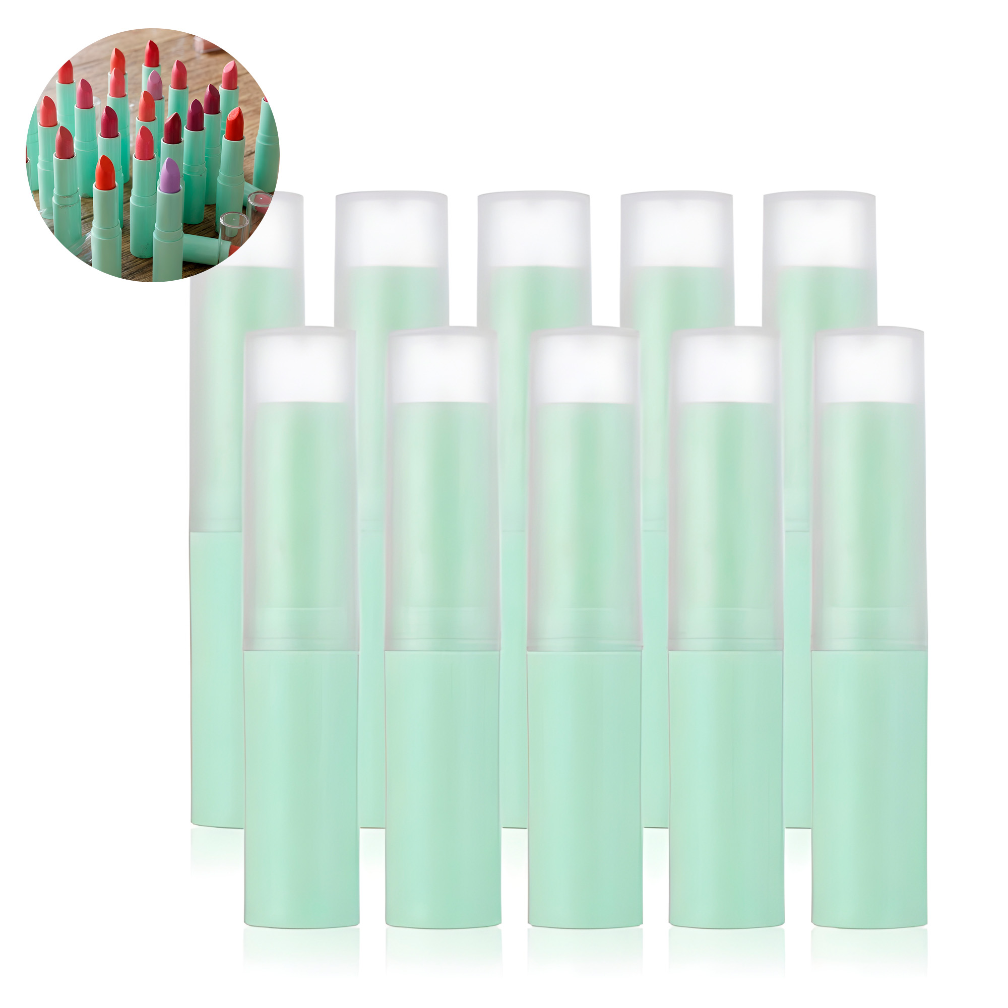 Set 10 Tubos Envases Labial Balsamo Lipstick 3g Colores 15
