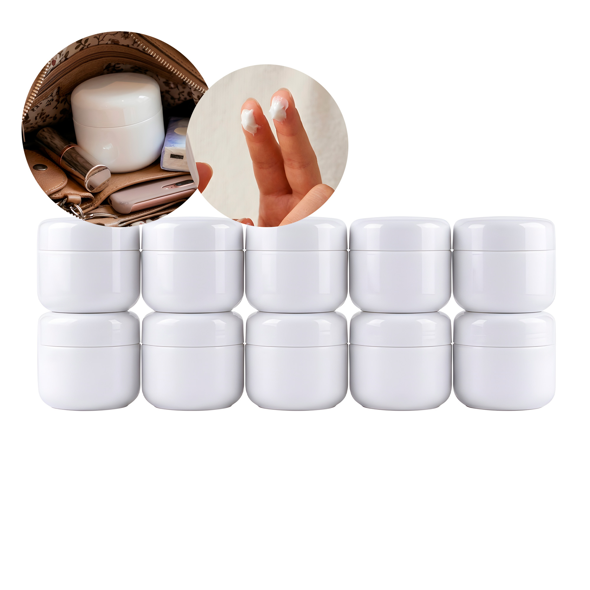 Set 10 Frascos Cremas 20g Acrilico Facial Manos Corporal 1