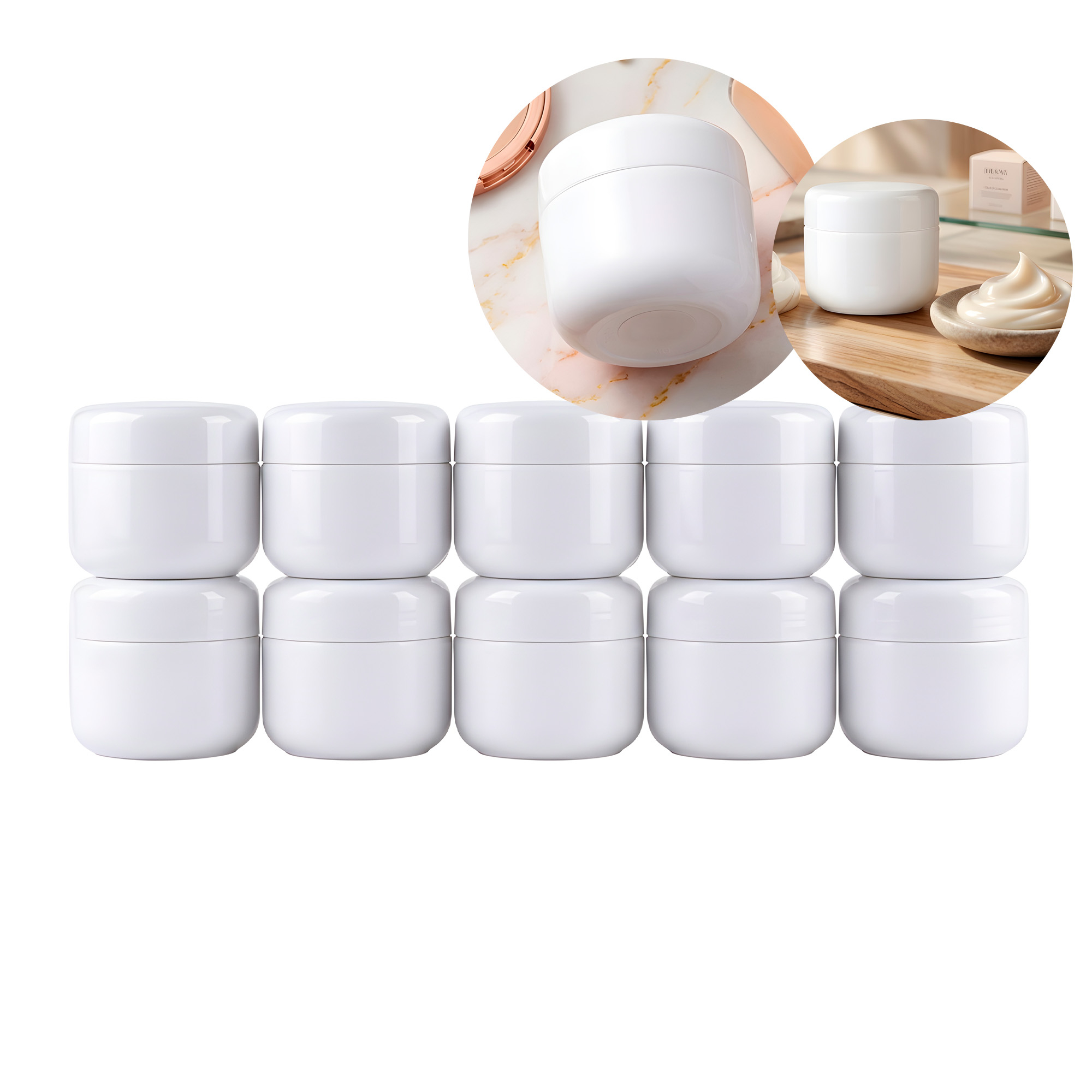 Set 10 Frascos Cremas 30g Acrilico Facial Manos Corporal 1