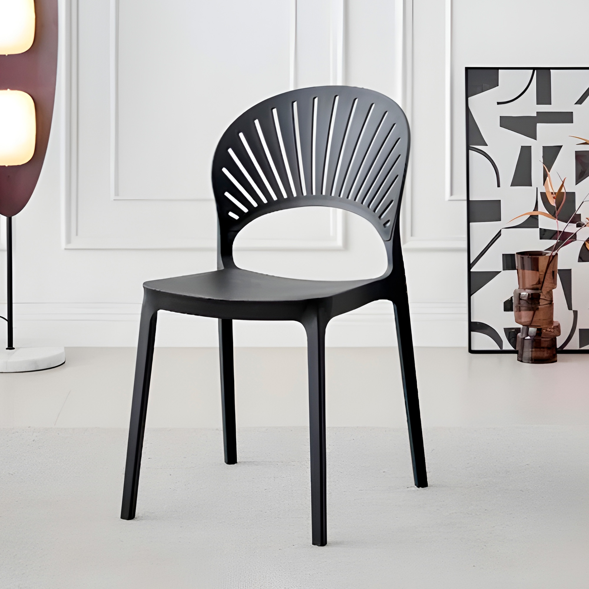 Silla De Jardín Plástico Negra 79X37X35 CM 4