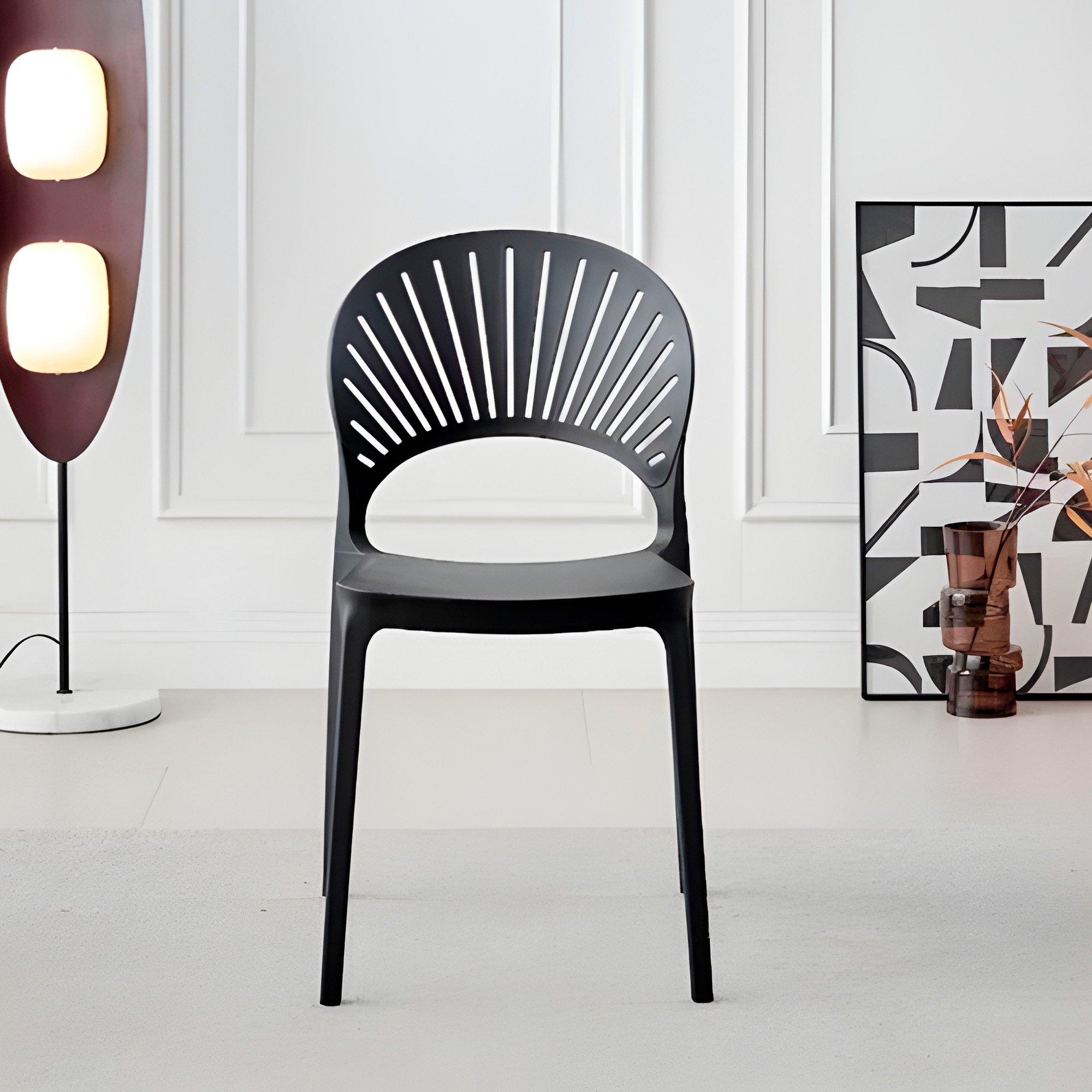 Silla De Jardín Plástico Negra 79X37X35 CM 5