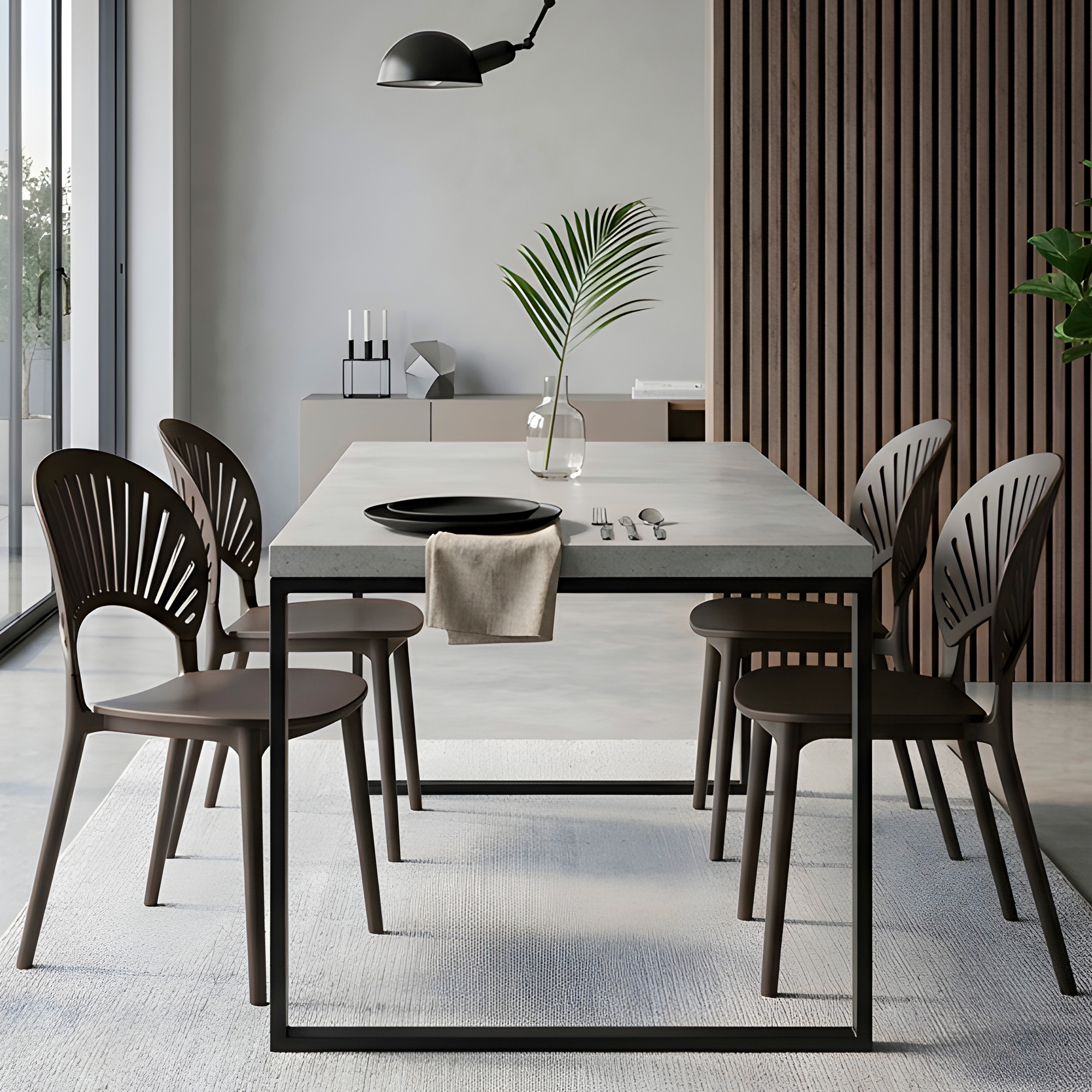 Silla De Jardín Plástico Negra 79X37X35 CM 6