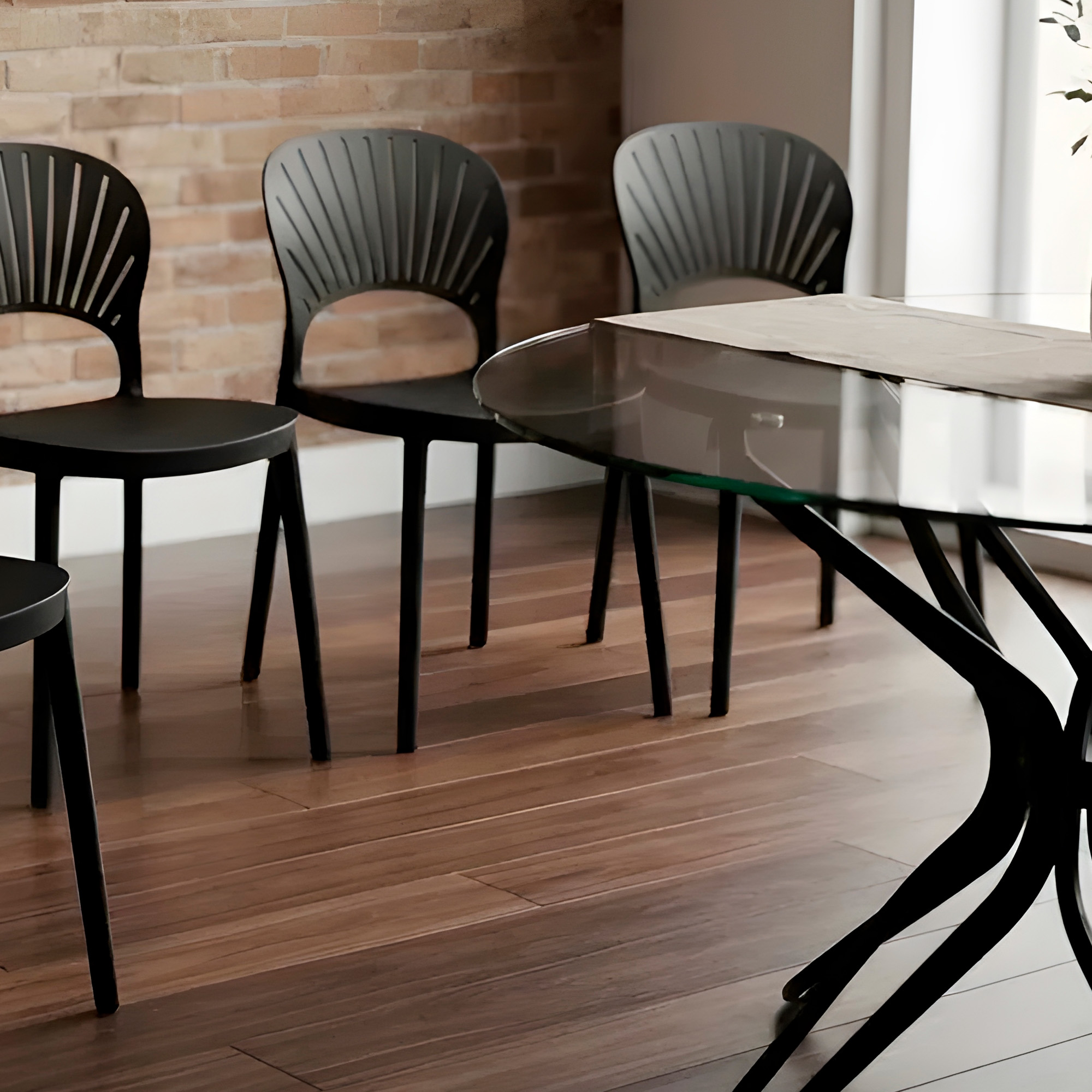 Silla De Jardín Plástico Negra 79X37X35 CM 7