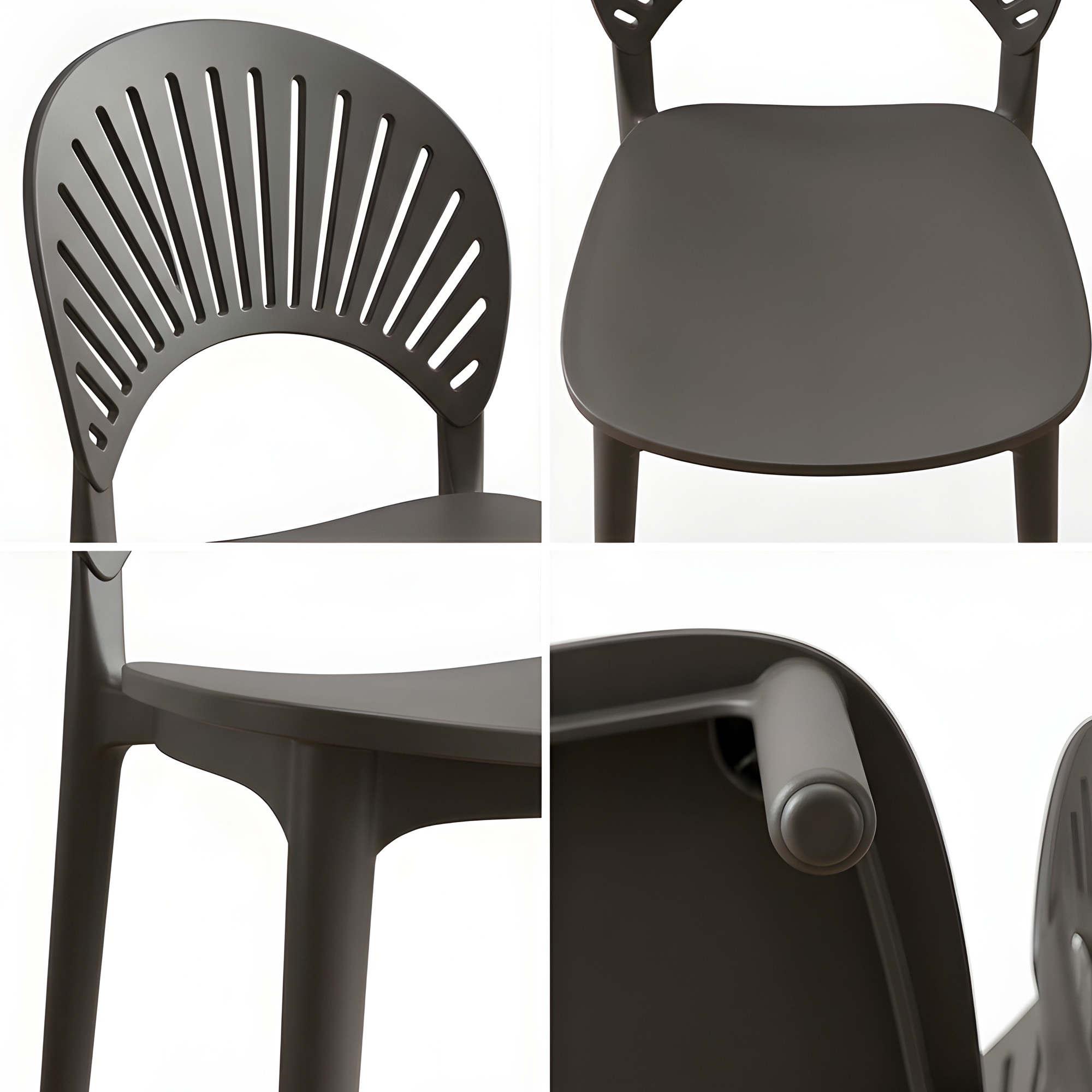 Silla De Jardín Plástico Negra 79X37X35 CM 9