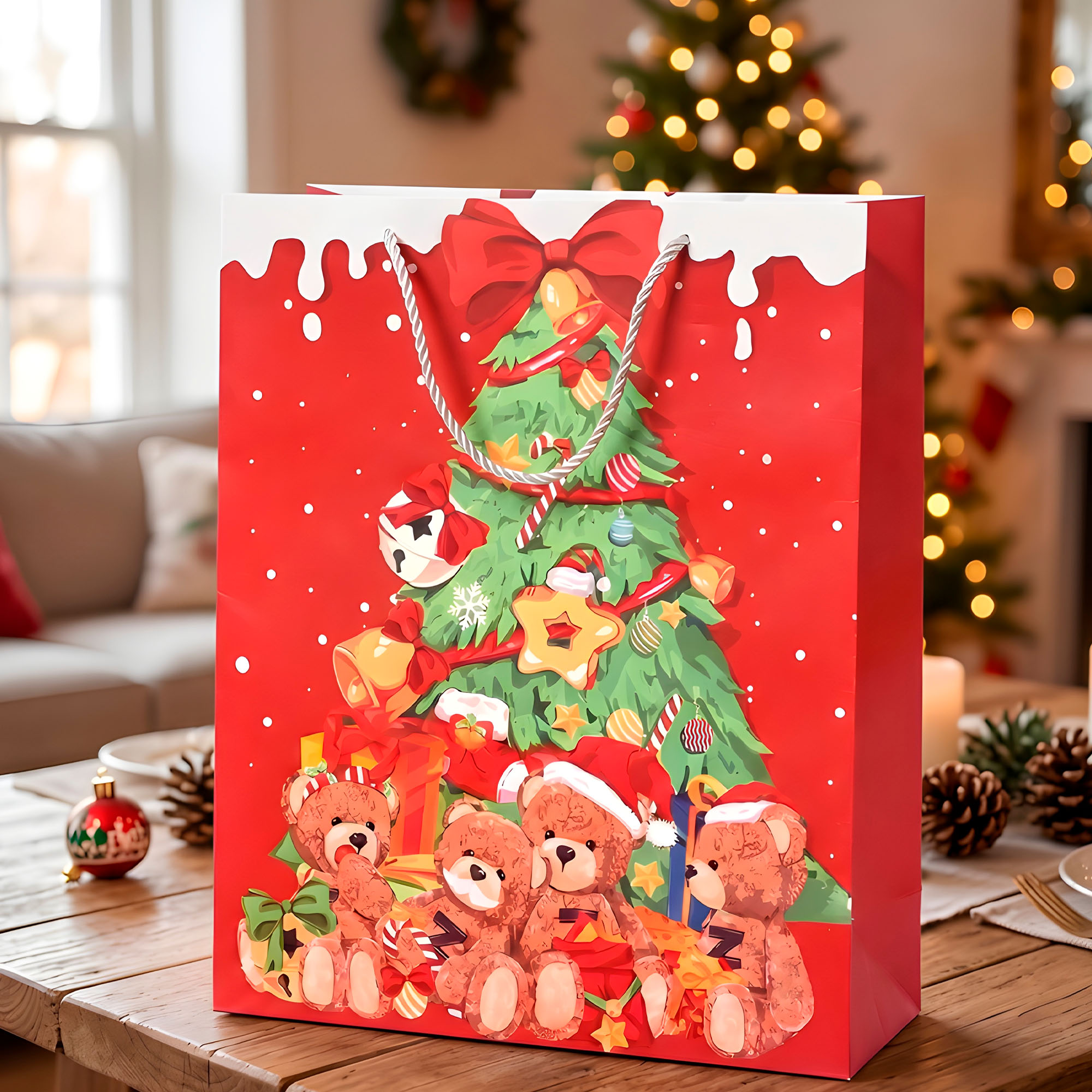 Bolsa De Regalo Navidad 23x18x10cm Diseño Regalos 18
