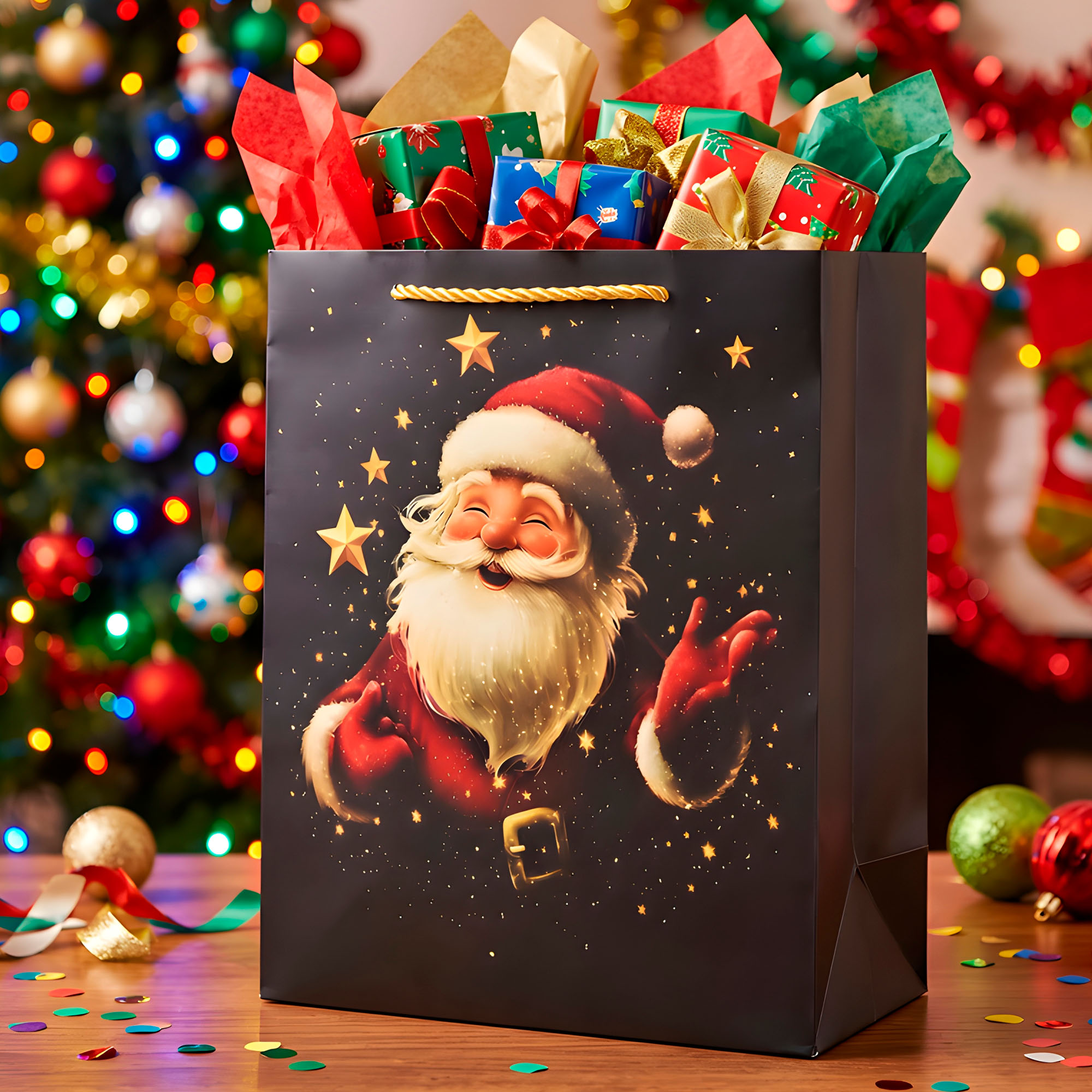 Bolsa De Regalo Navidad 32x26x10cm Diseño Regalos 21
