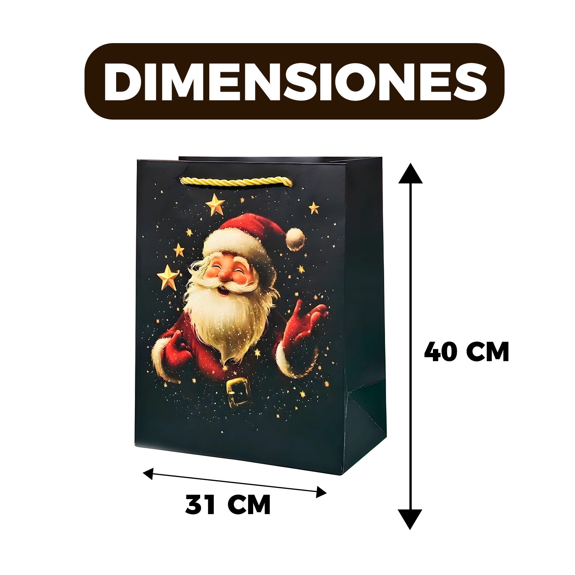Bolsa De Regalo Navidad 40x31x12cm Diseño Regalos 3