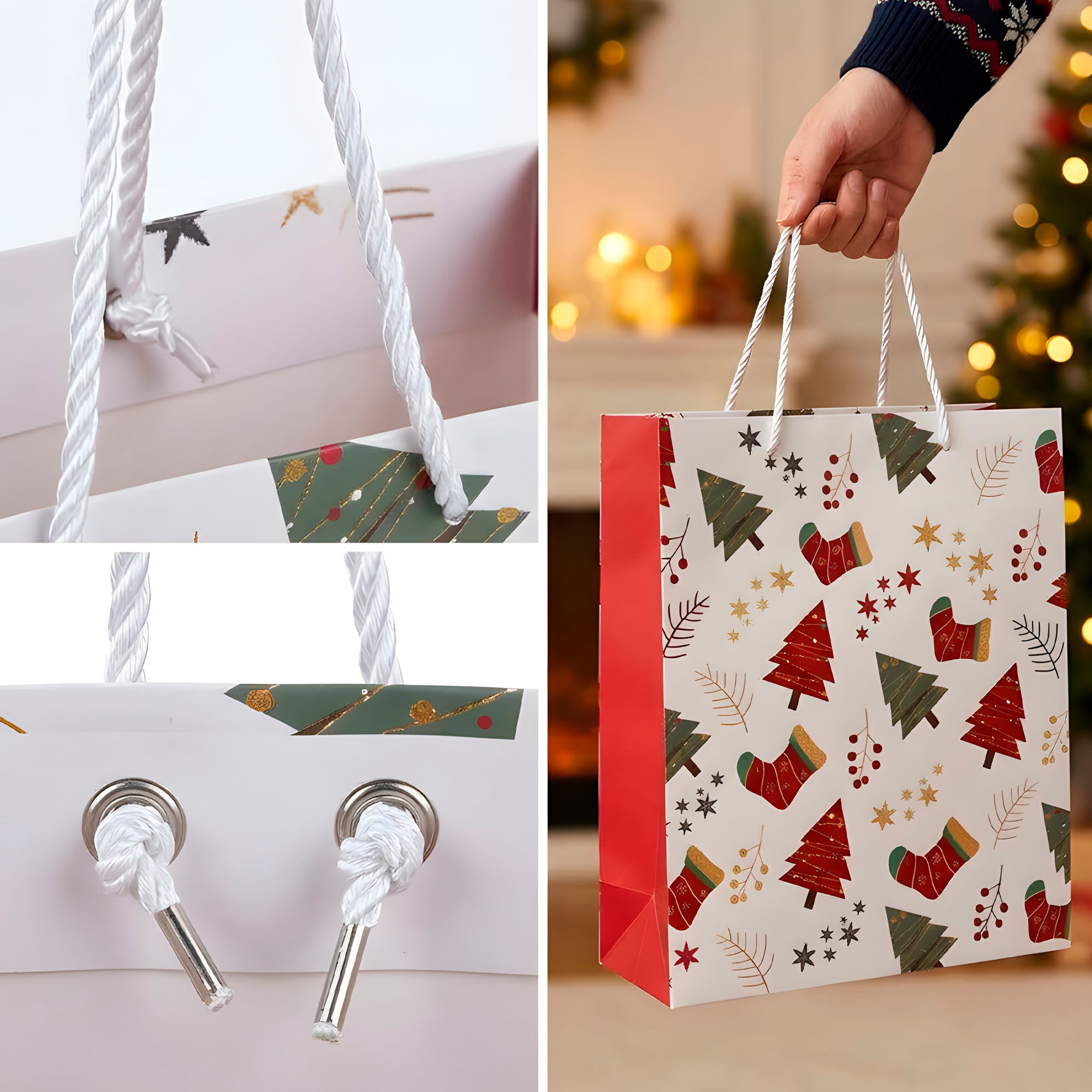 Bolsa De Regalo Navidad 40x31x12cm Diseño Regalos 8