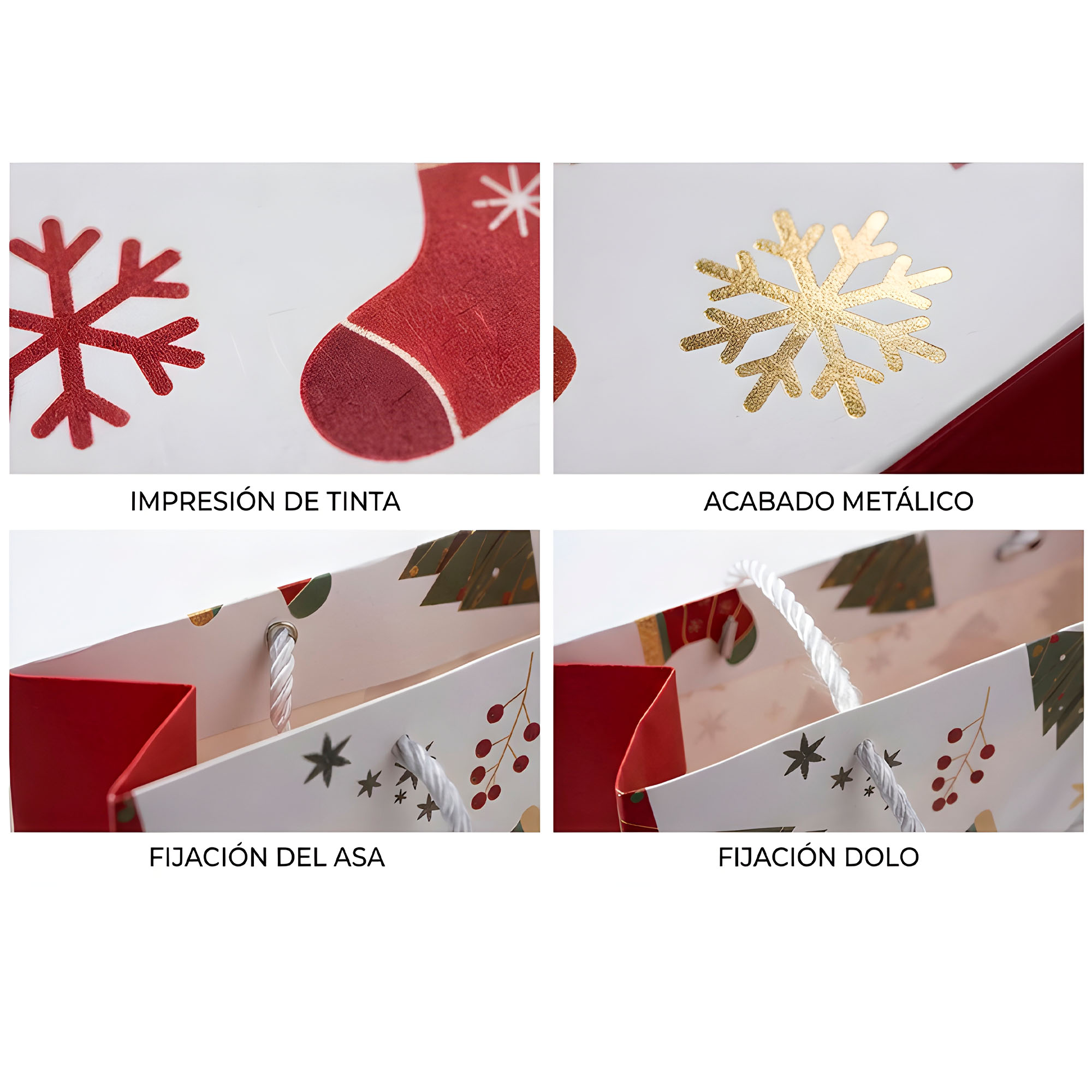 Bolsa De Regalo Navidad 40x31x12cm Diseño Regalos 12