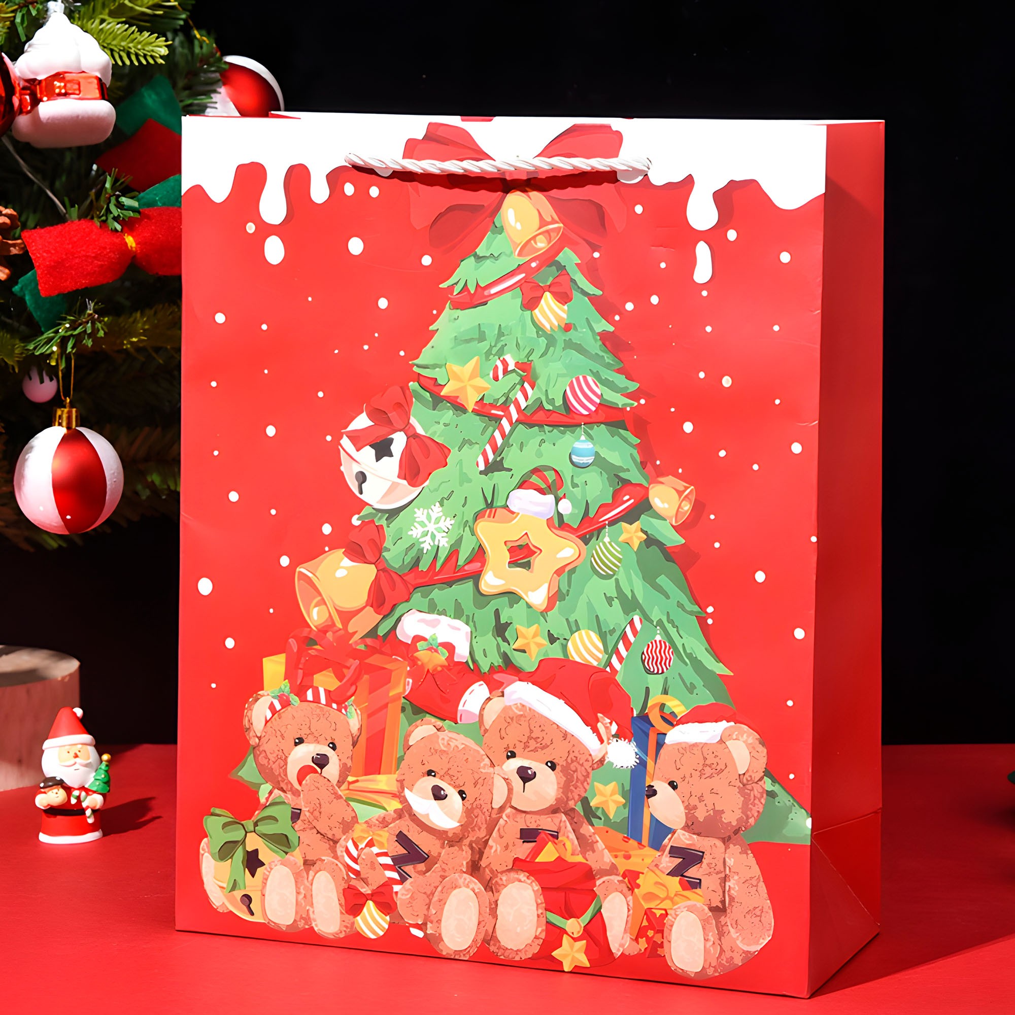 Bolsa De Regalo Navidad 40x31x12cm Diseño Regalos 17