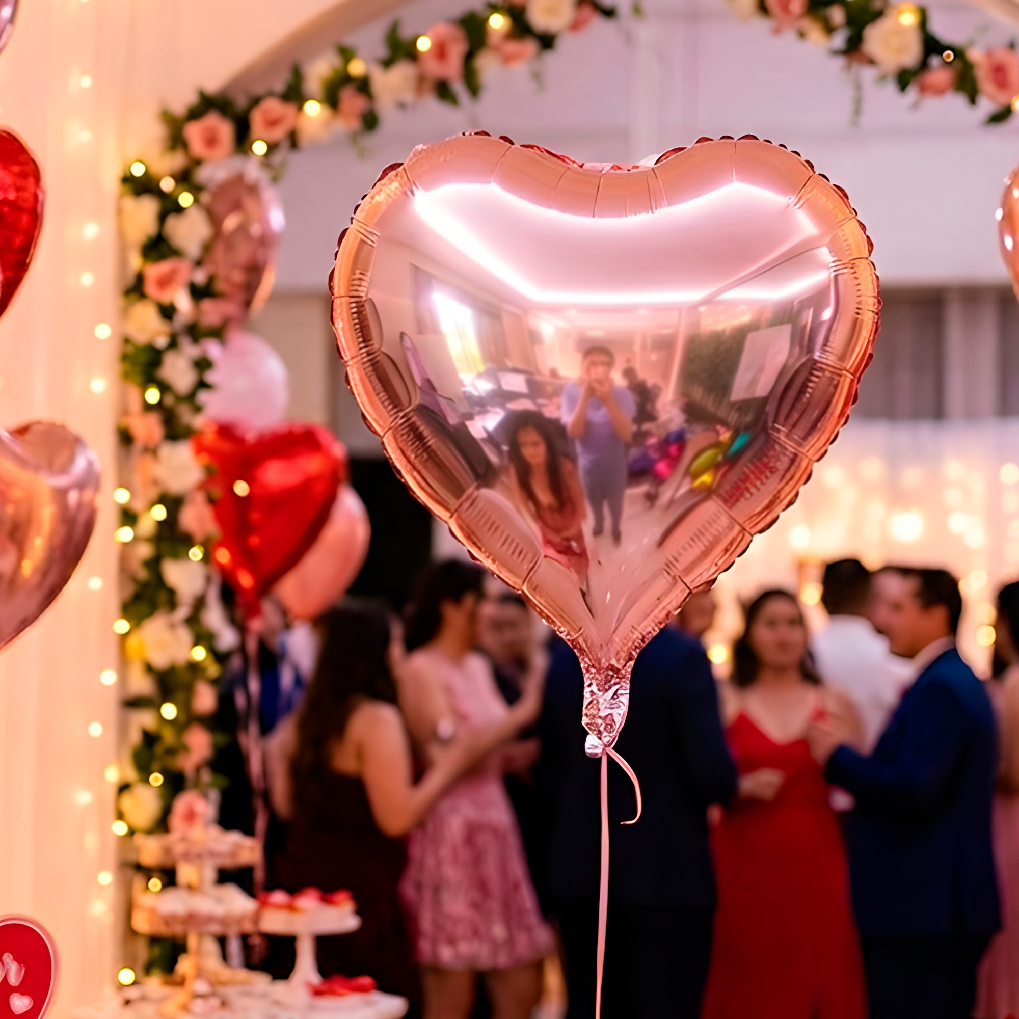Set 20 Globos Metálicos Corazón Colores Fiestas Adornos Celebraciones 6