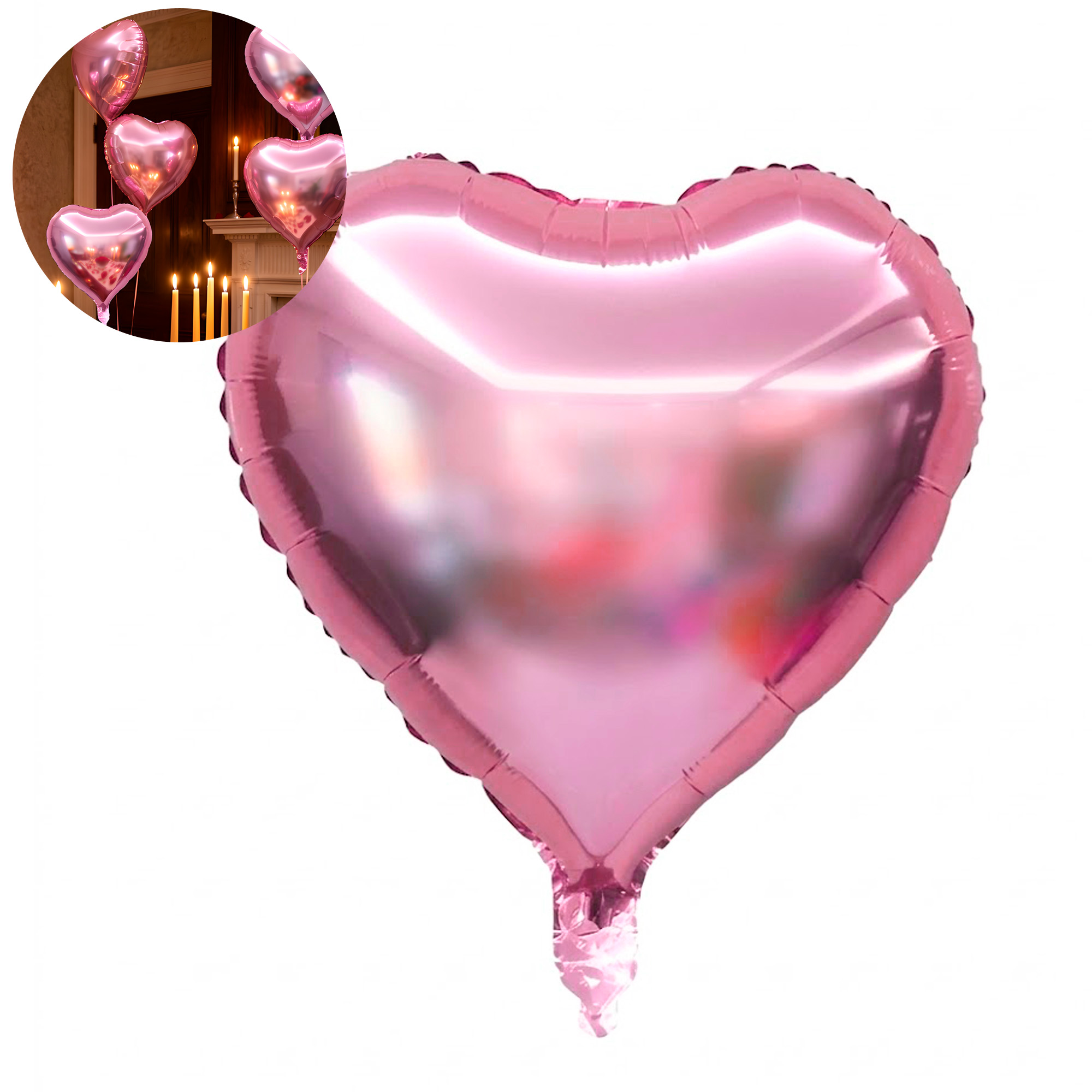 Set 20 Globos Metálicos Corazón Colores Fiestas Adornos Celebraciones 7