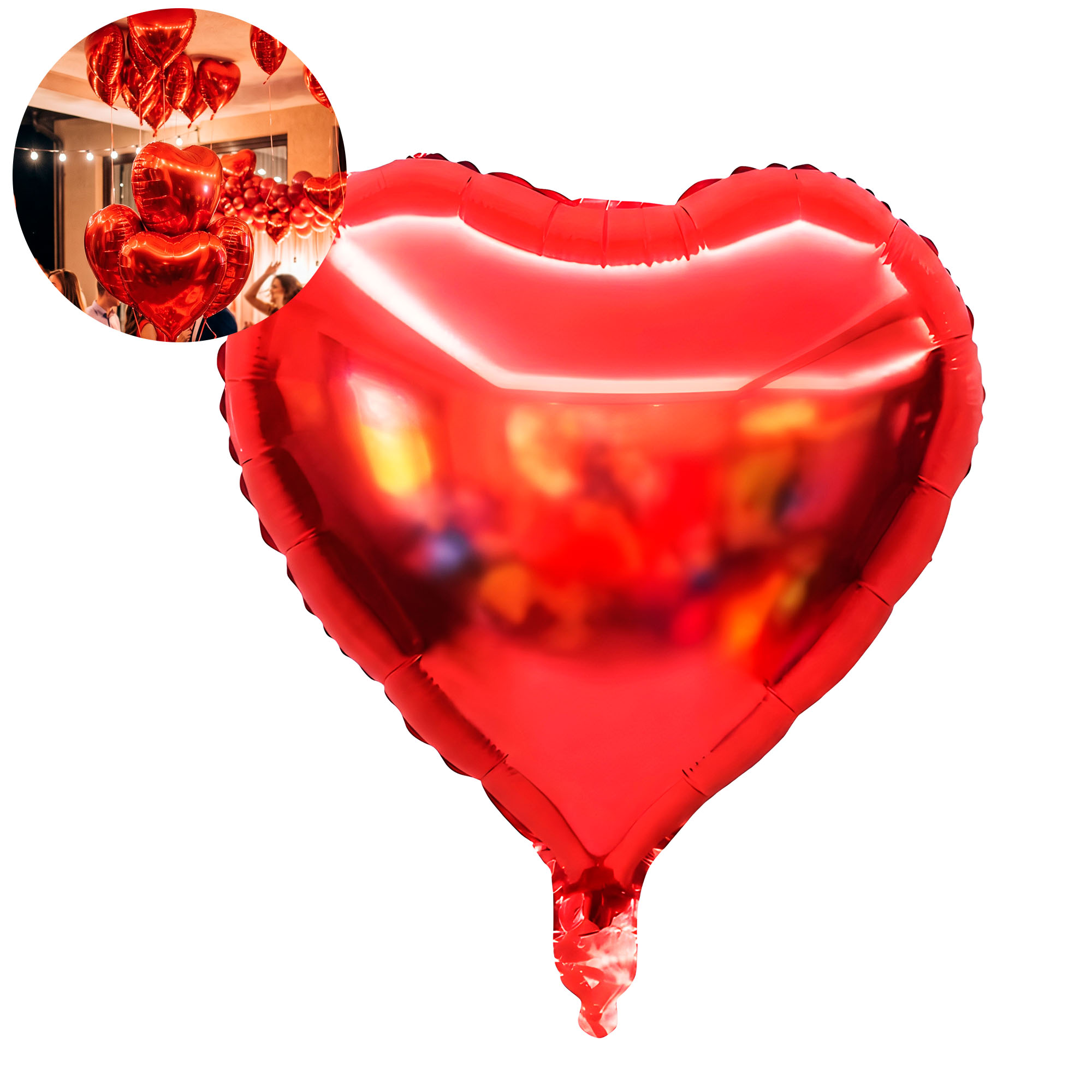 Set 20 Globos Metálicos Corazón Colores Fiestas Adornos Celebraciones 12