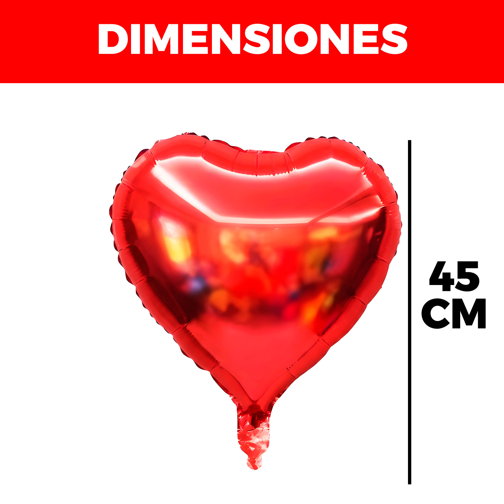 Set 20 Globos Metálicos Corazón Colores Fiestas Adornos Celebraciones 4