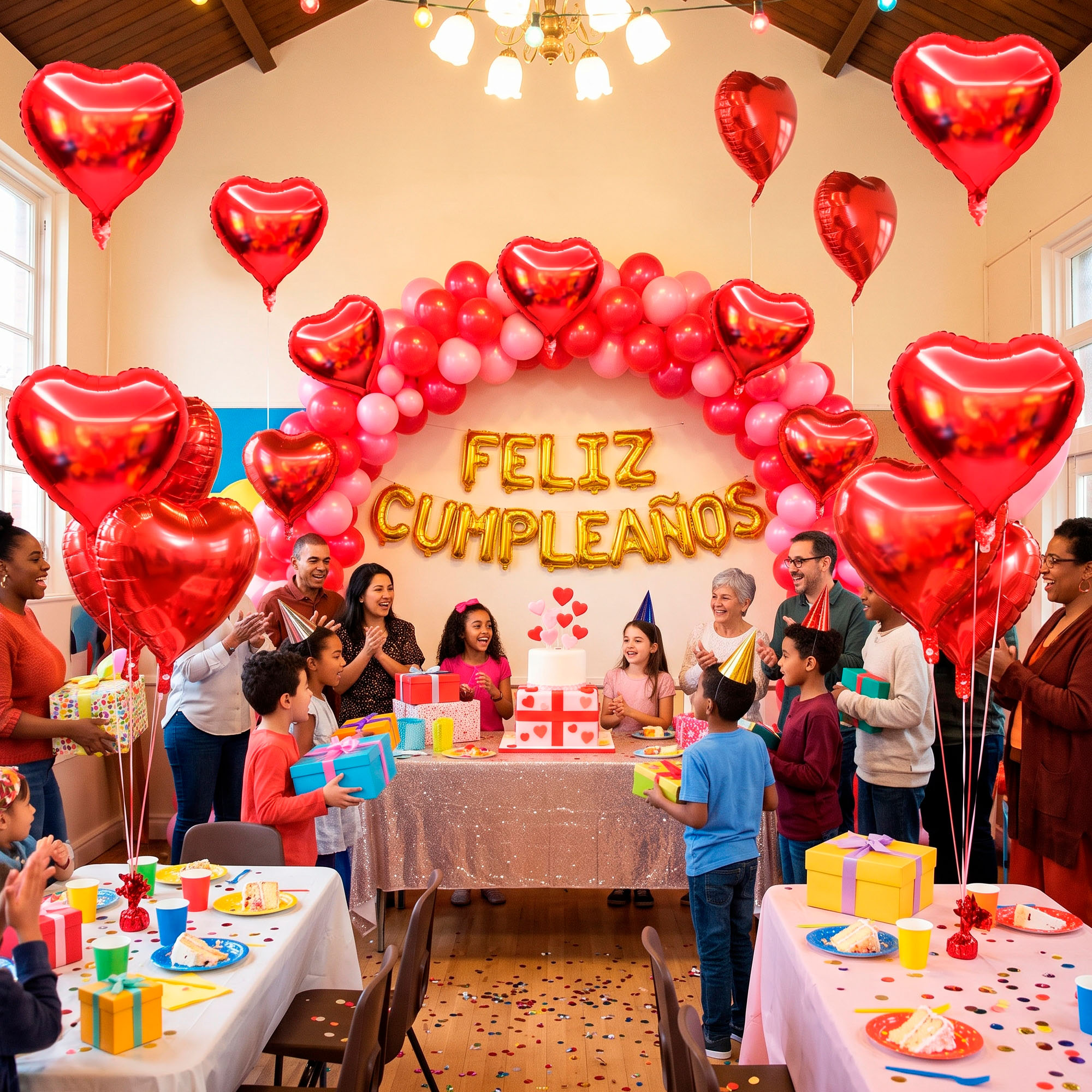 Set 20 Globos Metálicos Corazón Colores Fiestas Adornos Celebraciones 16