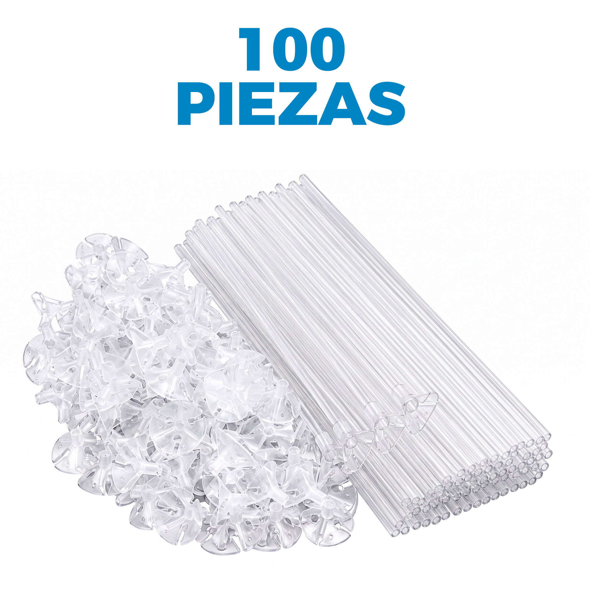 100 Soporte De Globos Varillas Blancas 40 CM Arreglos Fechas Especiales 4