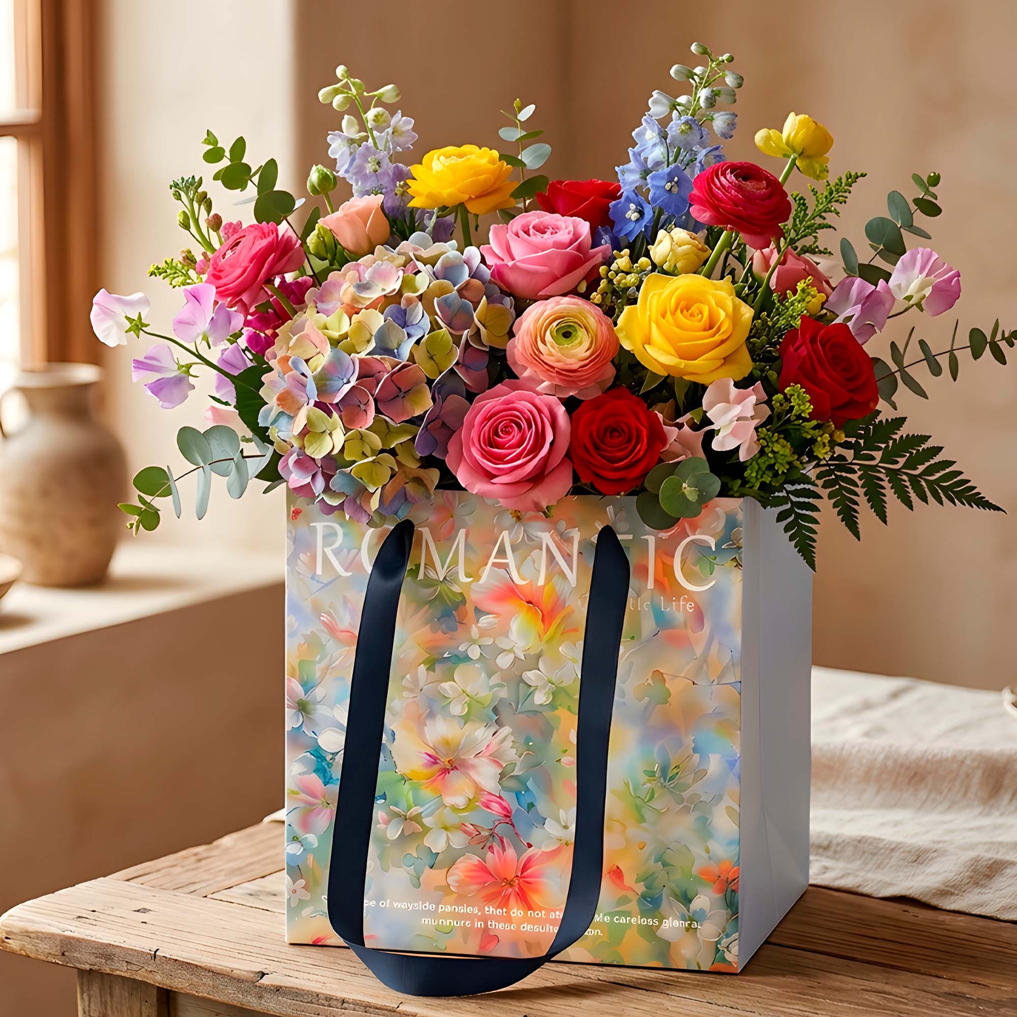 Bolsa de Papel Texturizada para Flores 27.5 X 27.5CM 2