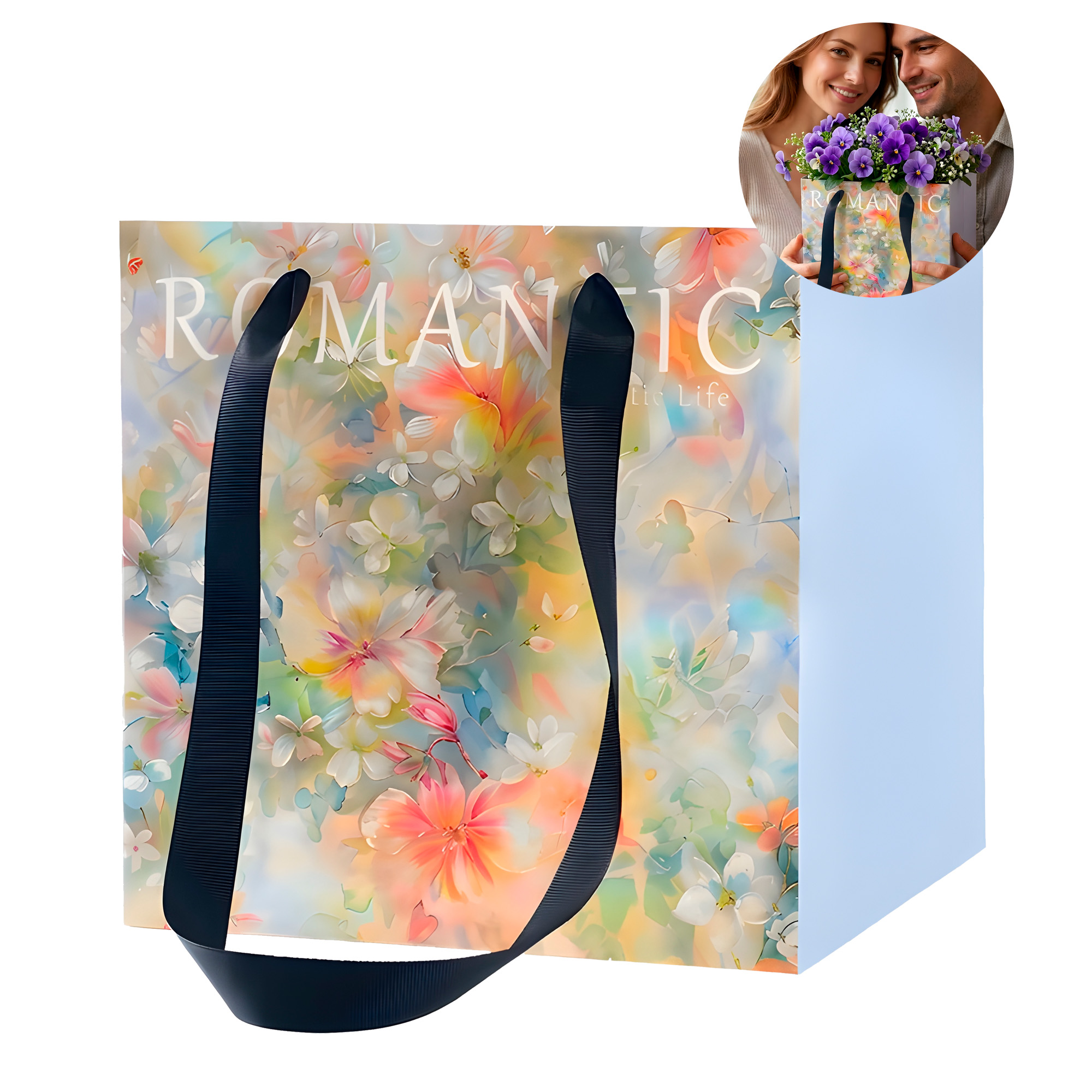 Bolsa de Papel Texturizada para Flores 27.5 X 27.5CM 5