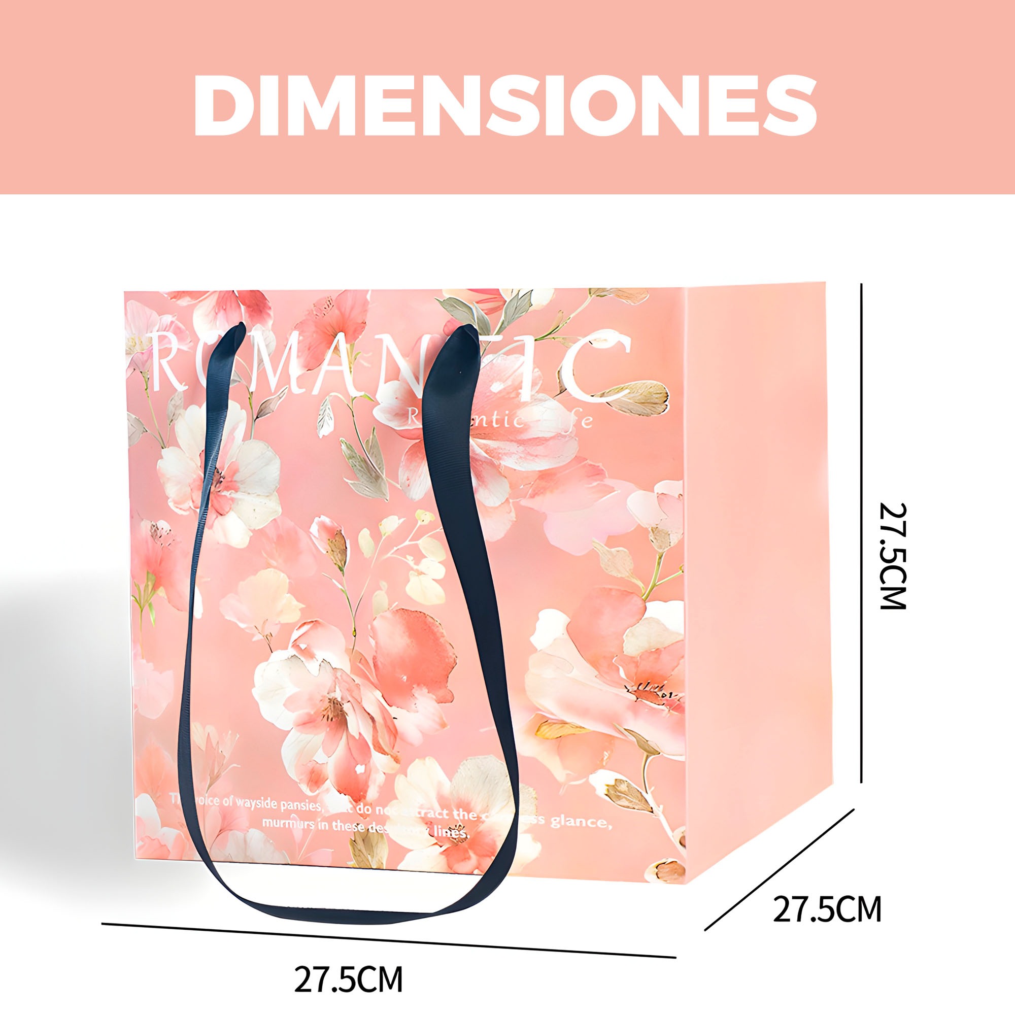 Bolsa de Papel Texturizada para Flores 27.5 X 27.5CM 9