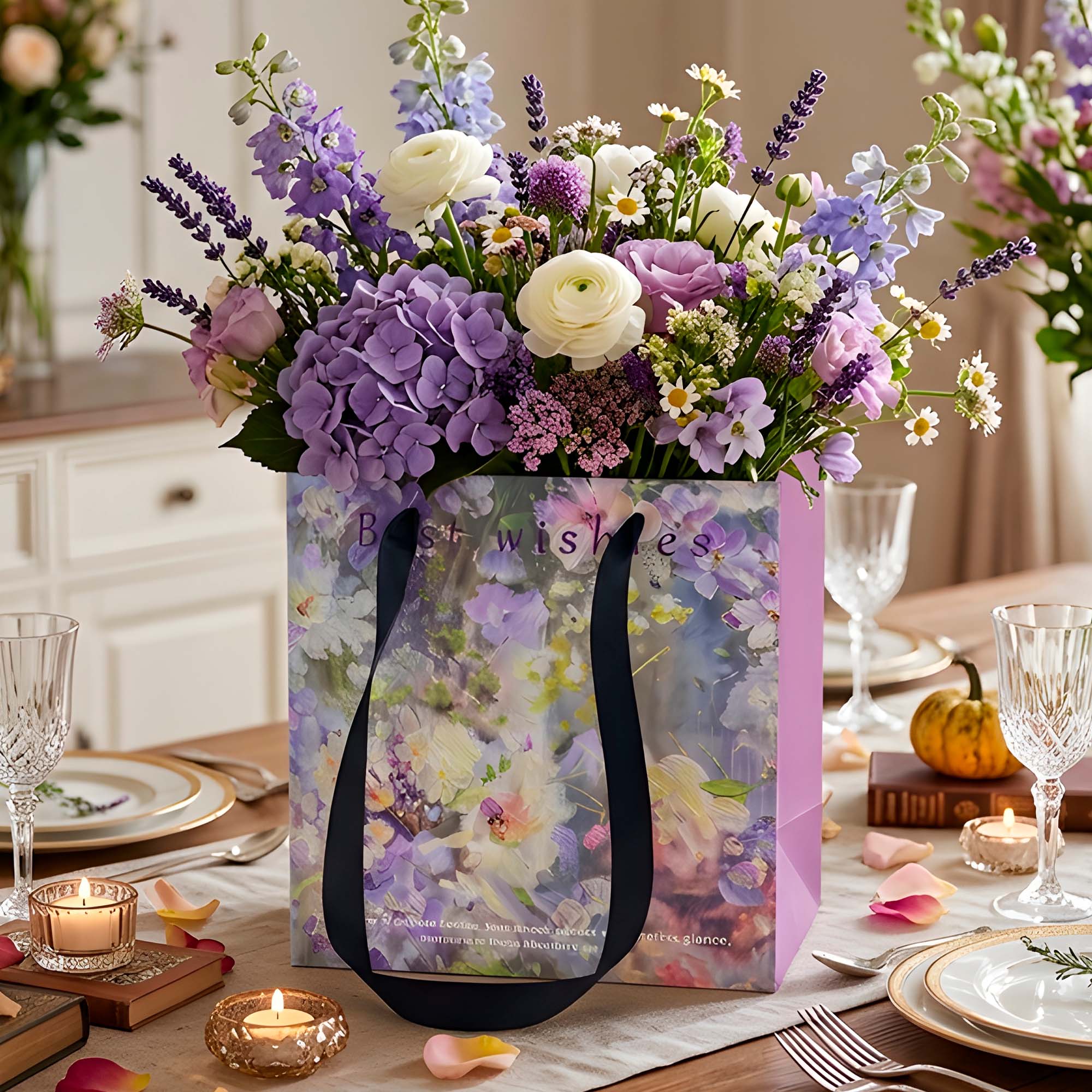 Bolsa de Papel Texturizada para Flores 27.5 X 27.5CM 14