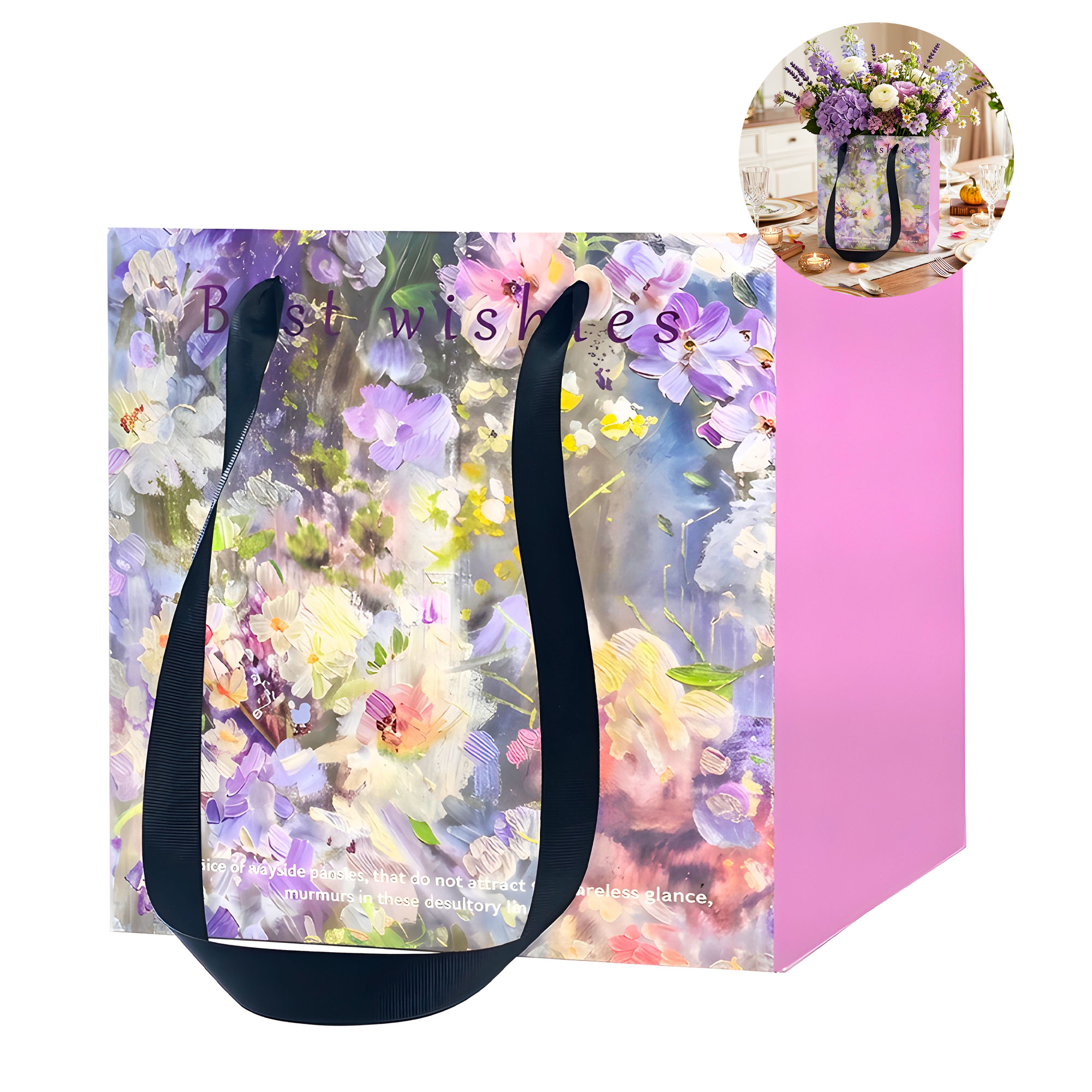 Bolsa de Papel Texturizada para Flores 27.5 X 27.5CM 15