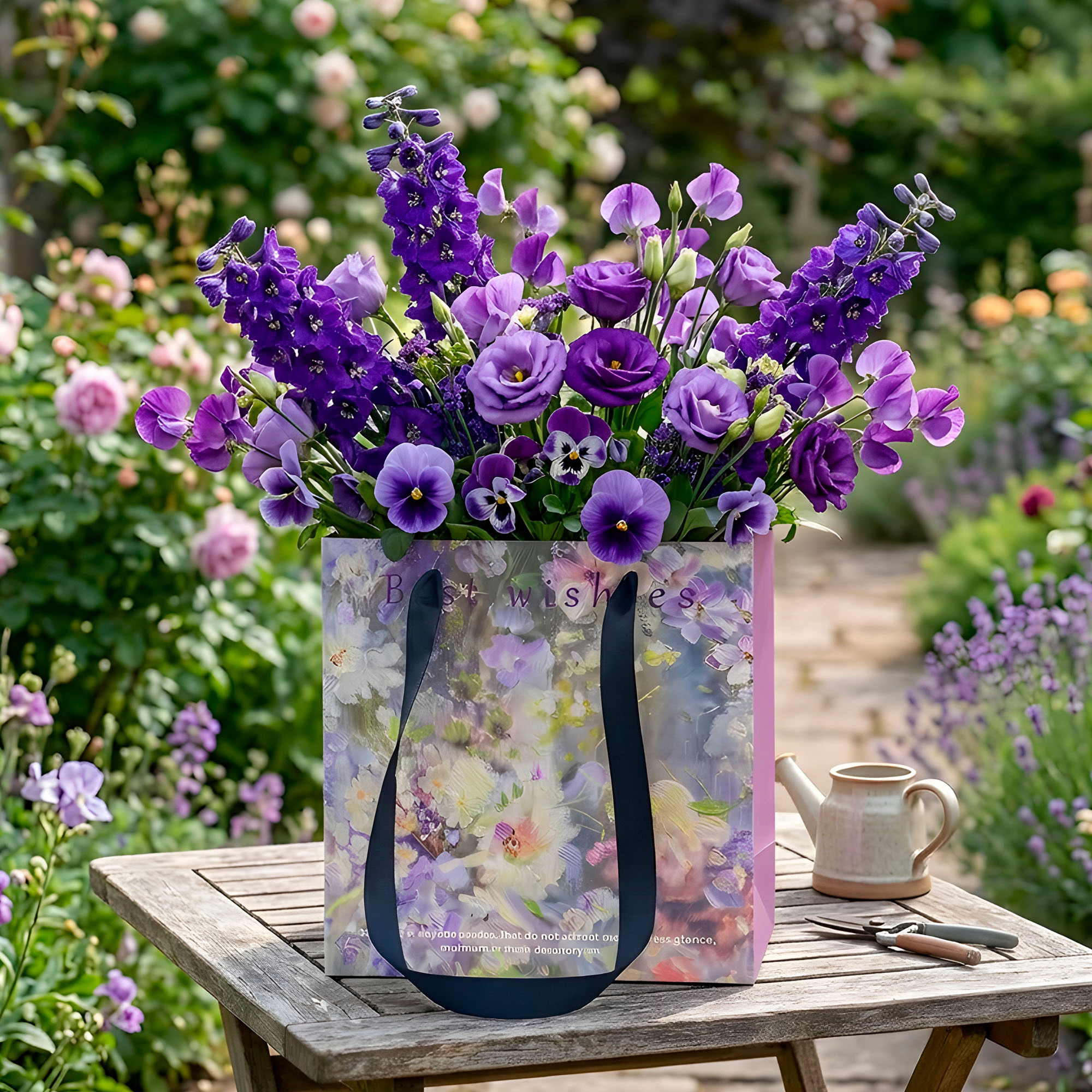 Bolsa de Papel Texturizada para Flores 27.5 X 27.5CM 17