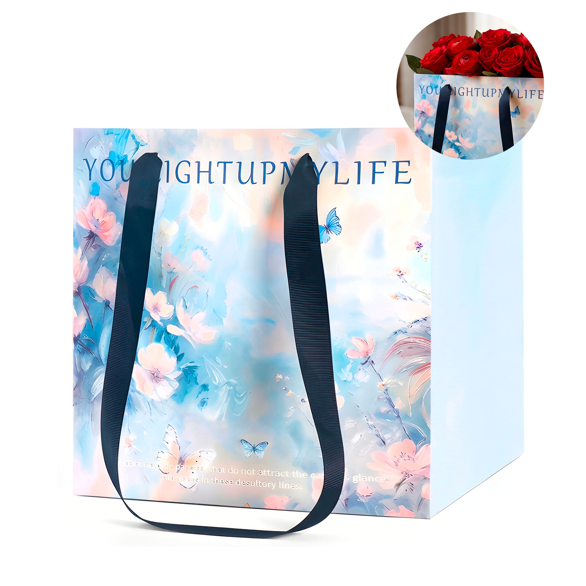 Bolsa de Papel Texturizada para Flores 27.5 X 27.5CM 20