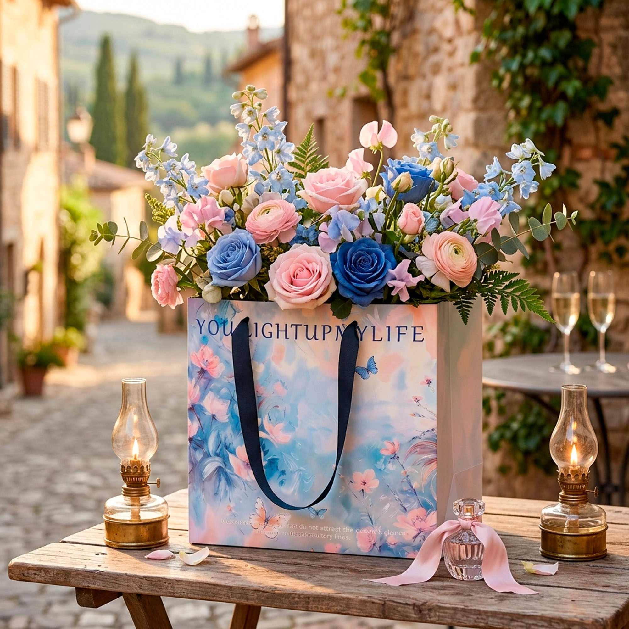 Bolsa de Papel Texturizada para Flores 27.5 X 27.5CM 21