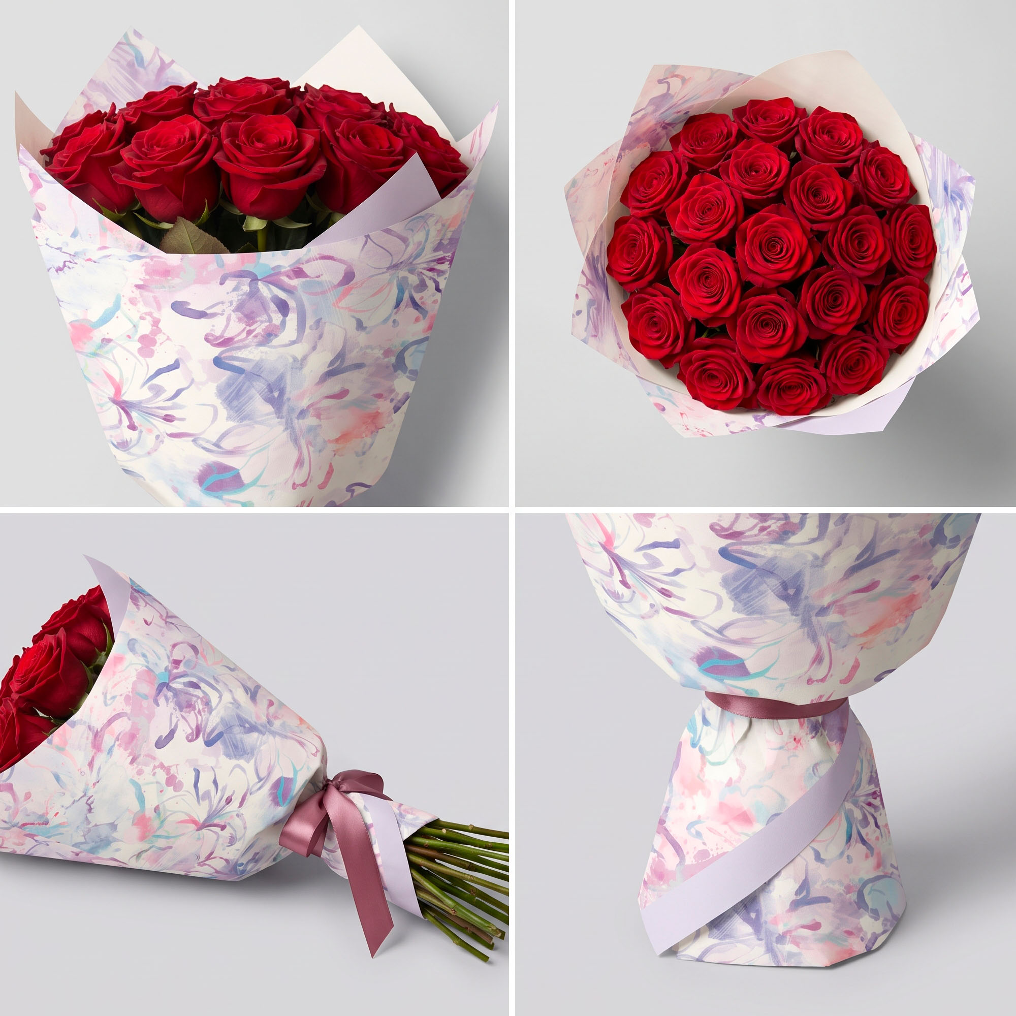 10 Hojas Papel Kraft Envoltorio Floral Diseño Óleo Arte 35x50 Cm 18