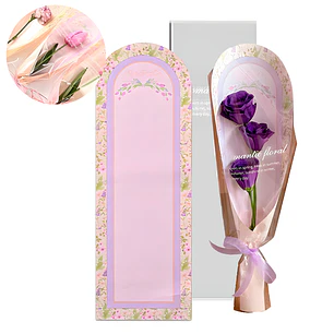 10 Papeles Coreano Purpura Celofán Manga Bolsa Para Flores 45 X 15 CM