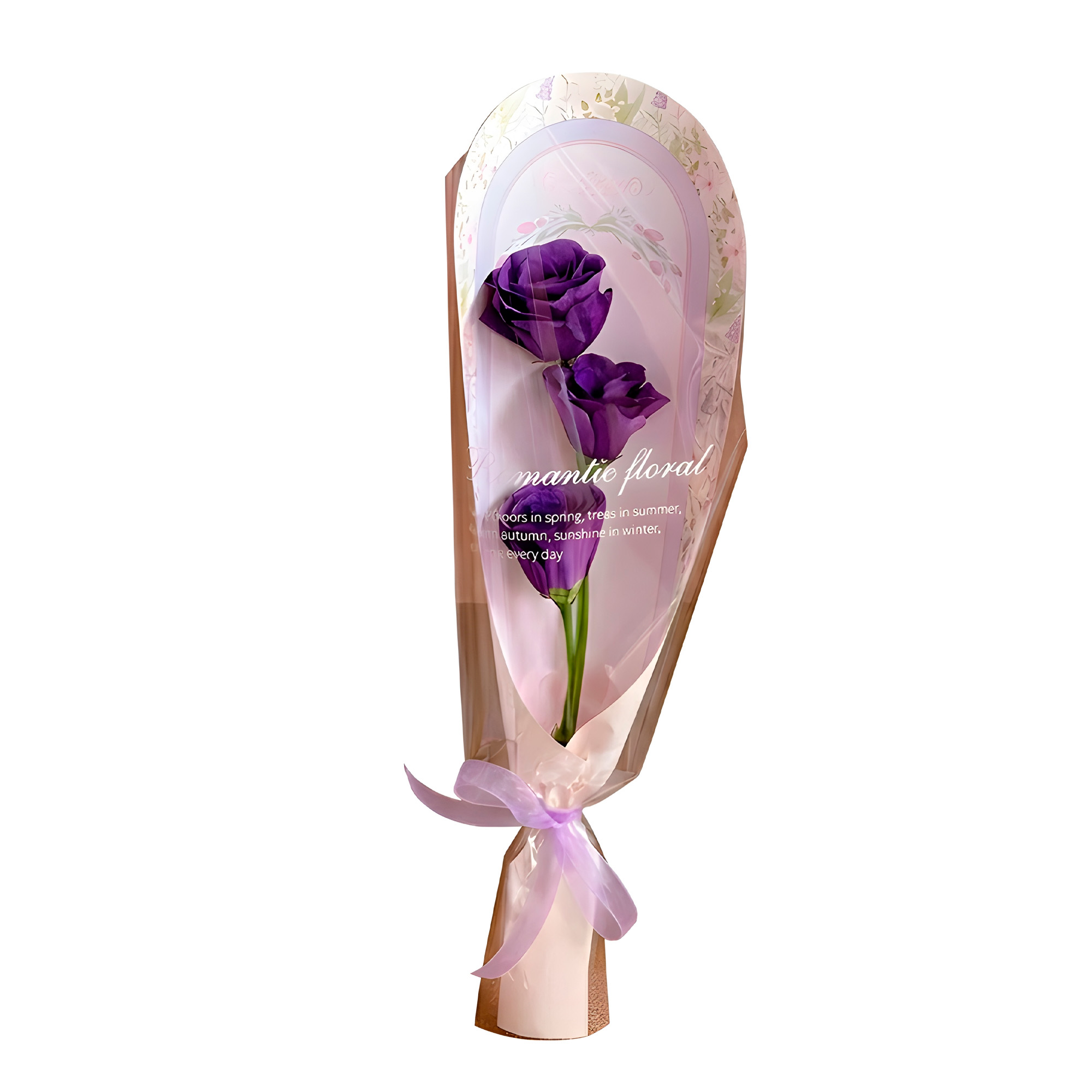 10 Papeles Coreano Purpura Celofán Manga Bolsa Para Flores 45 X 15 CM 10