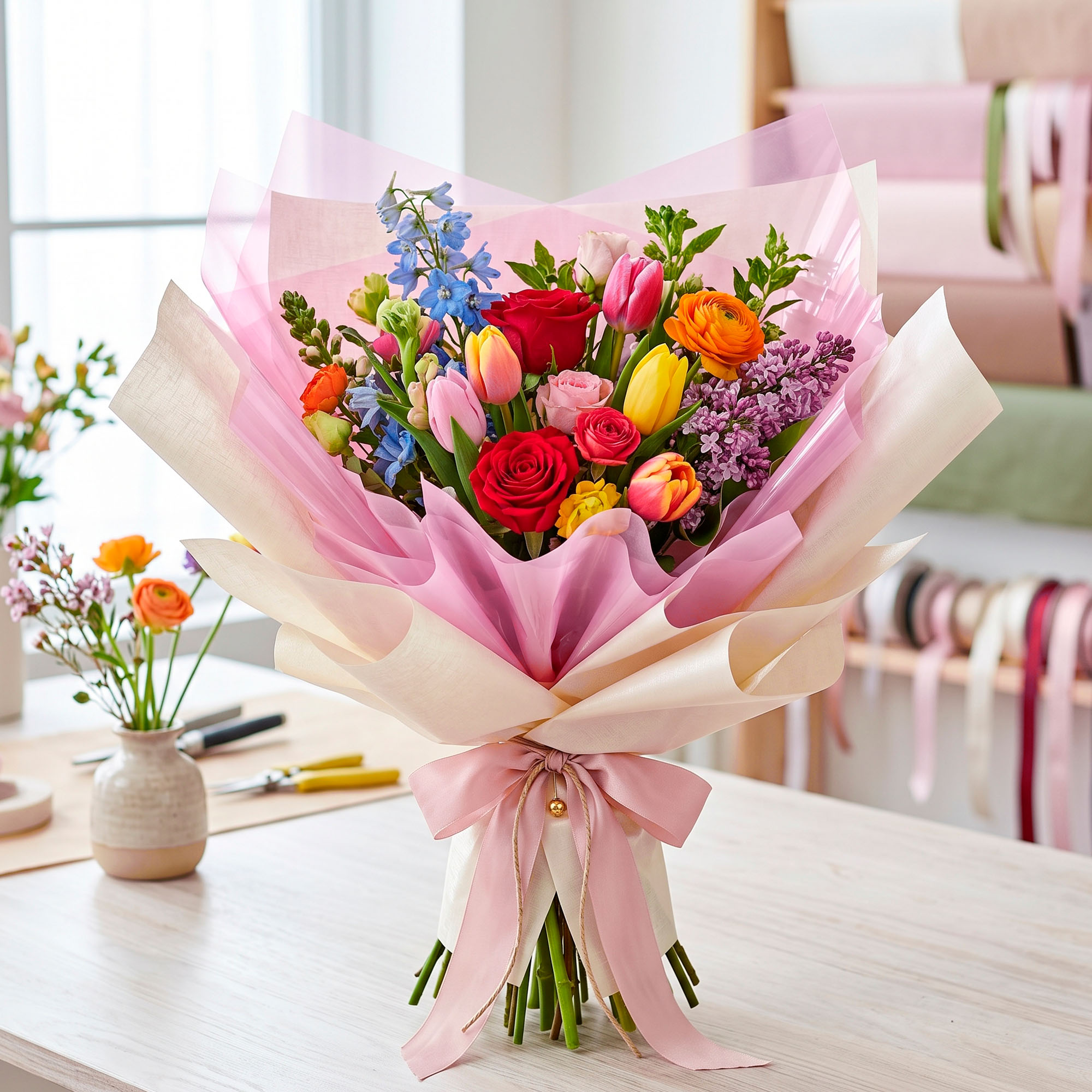 Set de 20 Pliegos de Papel Celofán Para Ramos Flores 58 x 58 cm 15