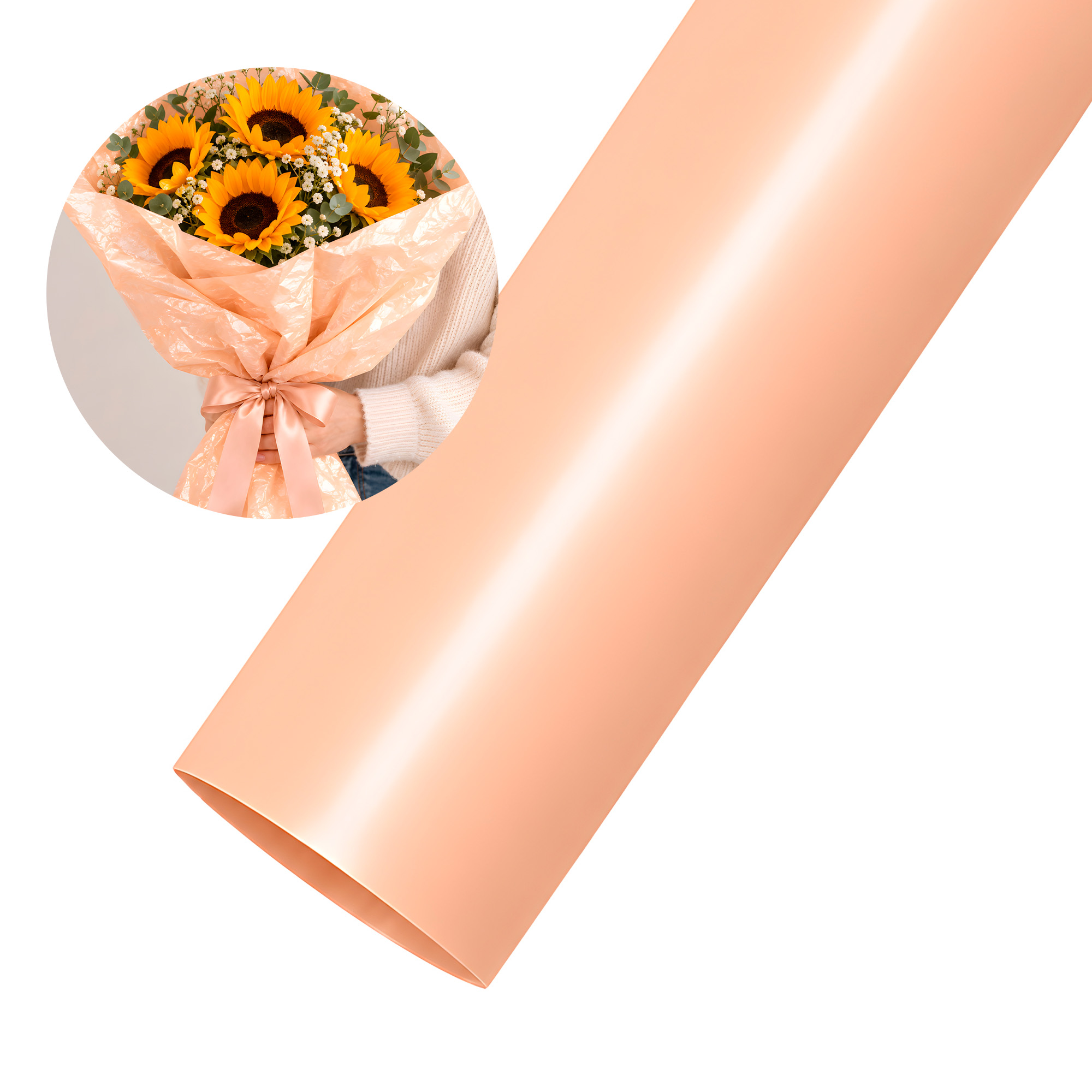 20 Pliegos Papel Perlado Para Envolver Flores Ramos Floristería Colores 50X70 CM  2