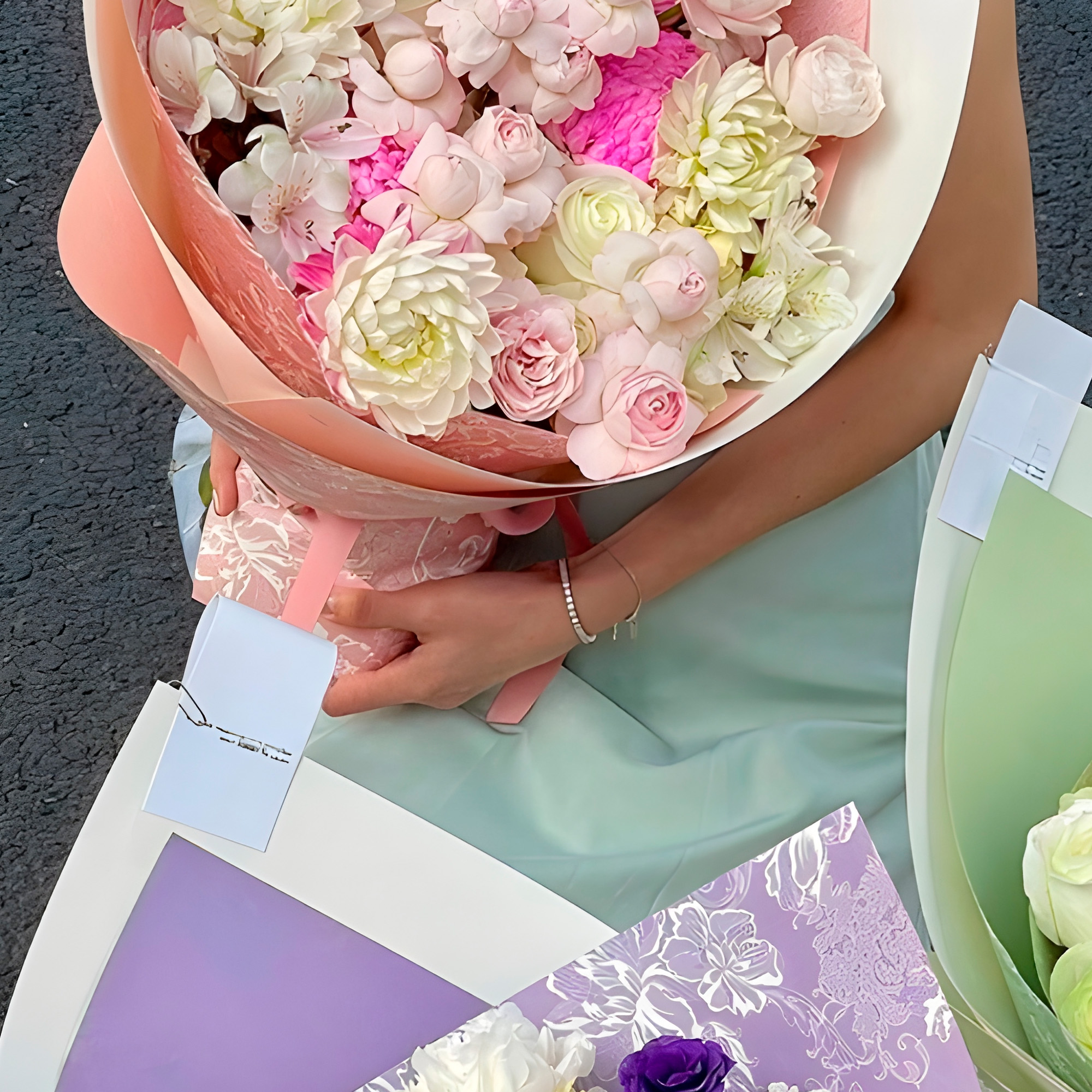 10 Pliegos Papel Lazos Para Envolver Flores Ramos Floristería 35X50 CM 13