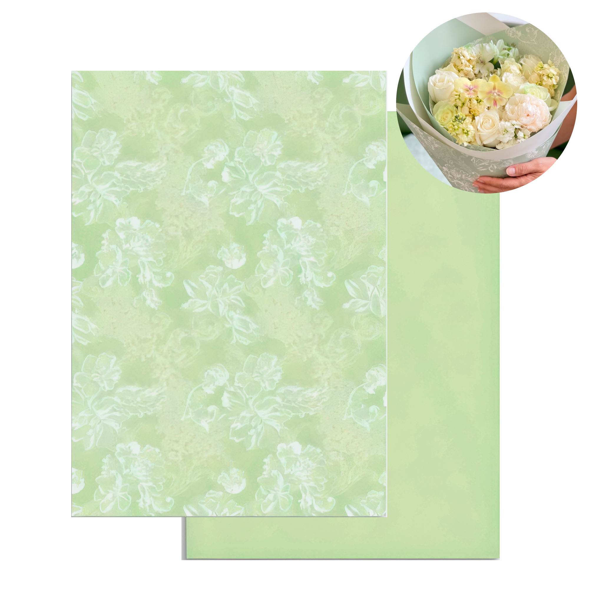 10 Pliegos Papel Lazos Para Envolver Flores Ramos Floristería 35X50 CM 18