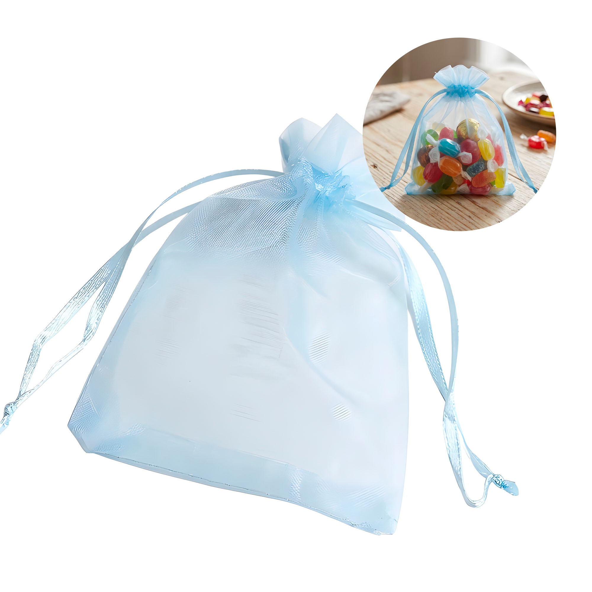 50 Bolsas Organza 10x12 cm Colores Joyeria Regalos Empaque Elegante 20