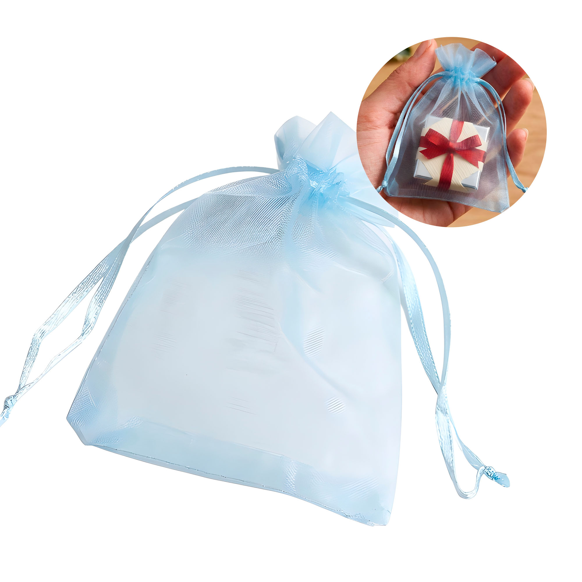50 Bolsas Organza 10x15 cm Colores Joyeria Regalos Empaque Elegante 13