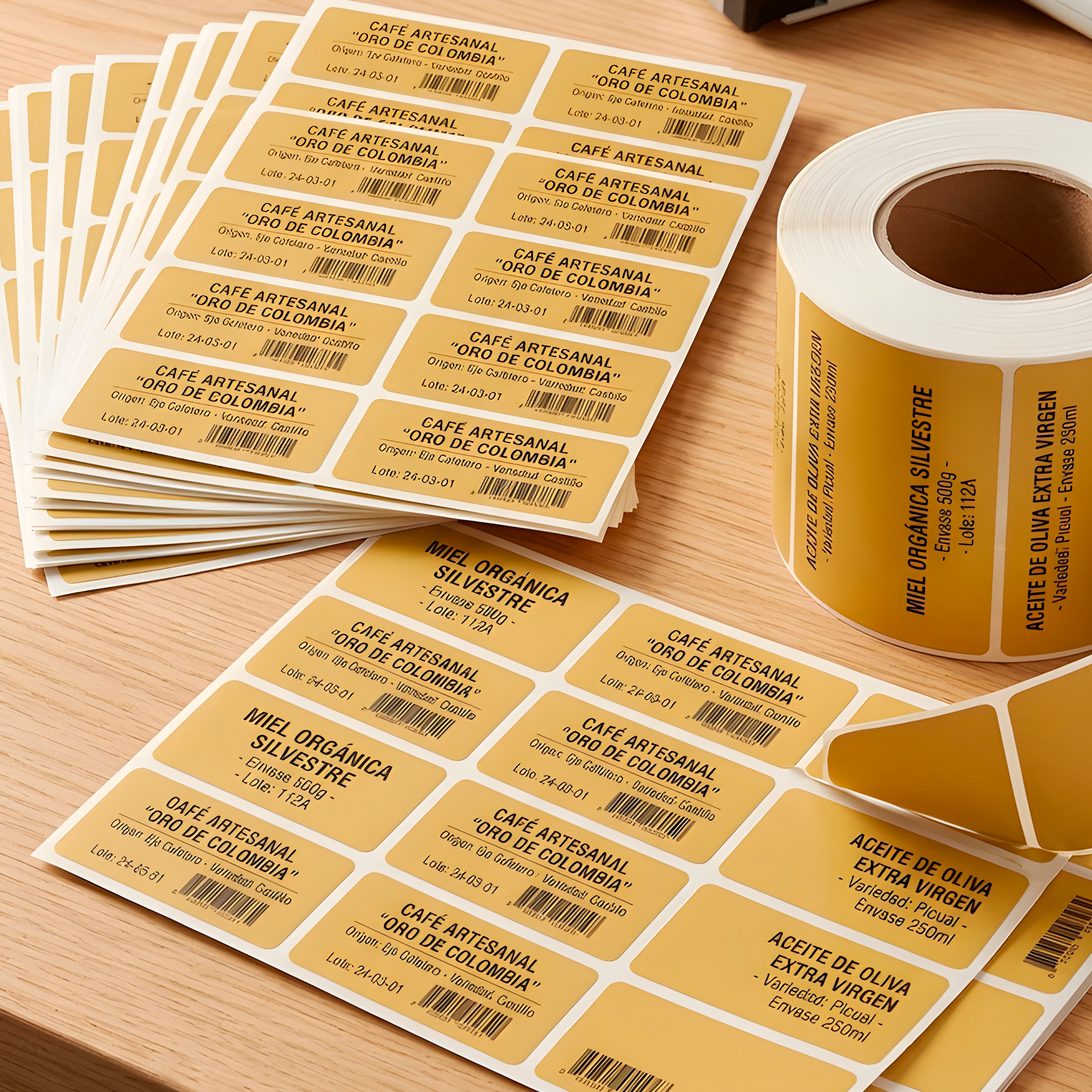 1000 Etiquetas Autoadhesivas Térmicas 50 x 30 mm Color Kraft Impresion 9