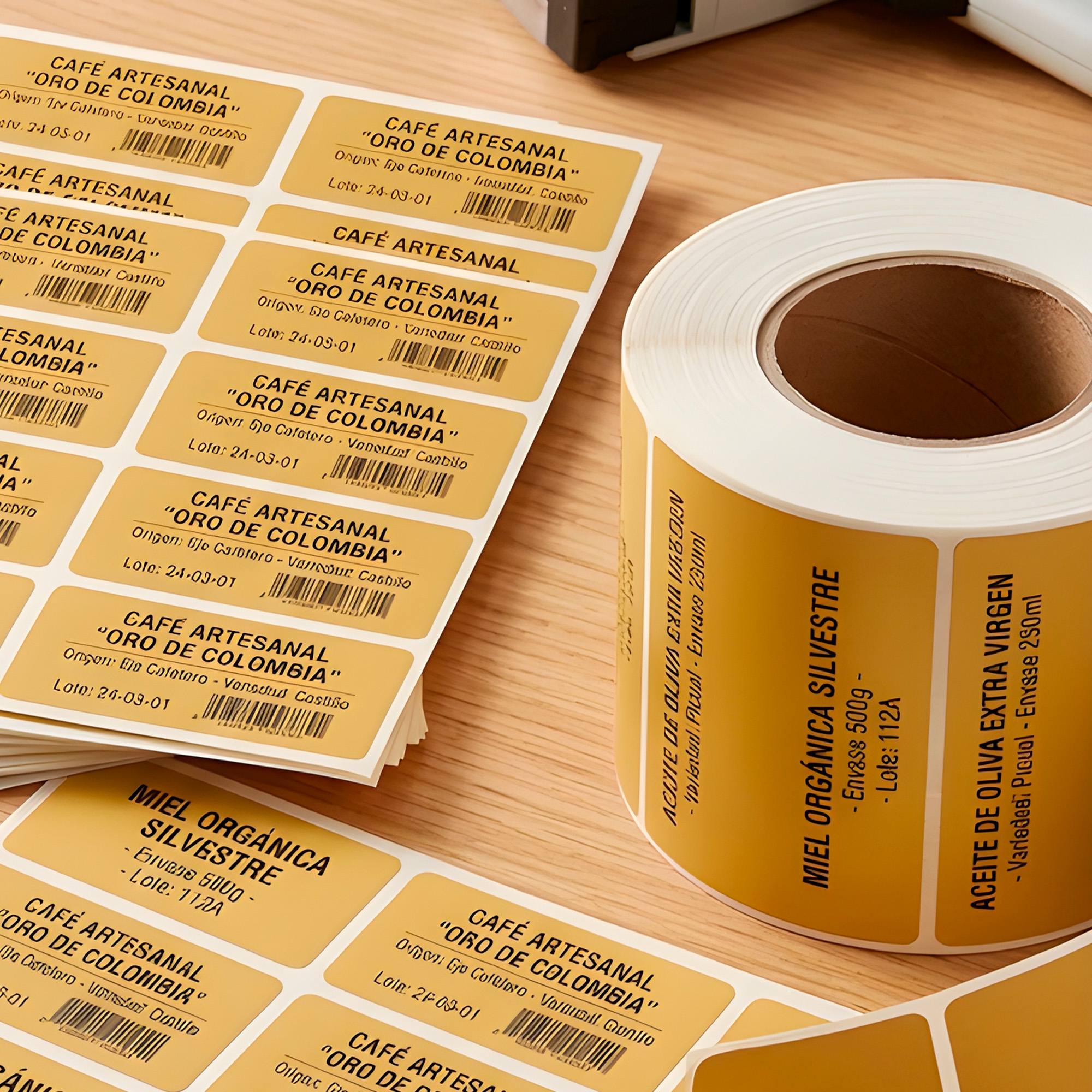 500 Etiquetas Autoadhesivas Térmicas 80 x 50 mm Color Kraft Impresion 10