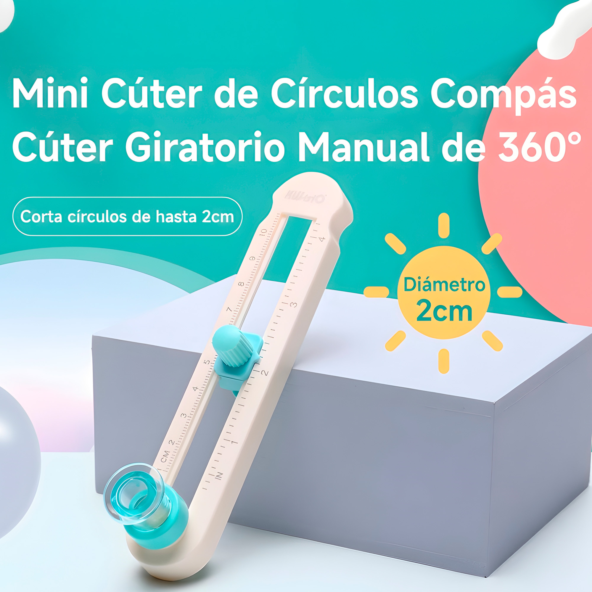 Cortador Circular Giratorio Manual De 360 Grados Para Manualidades 9